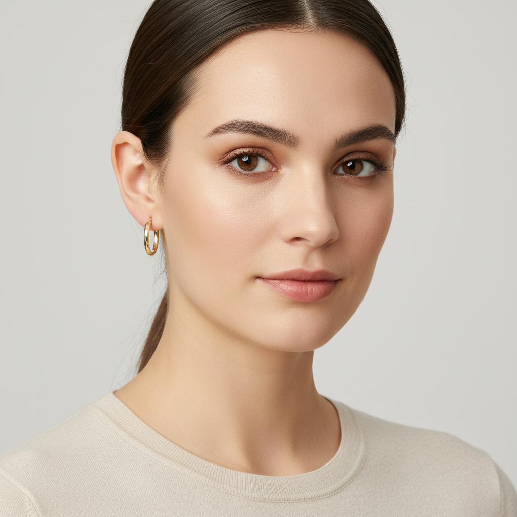 14K Yellow Gold Hoop Earrings