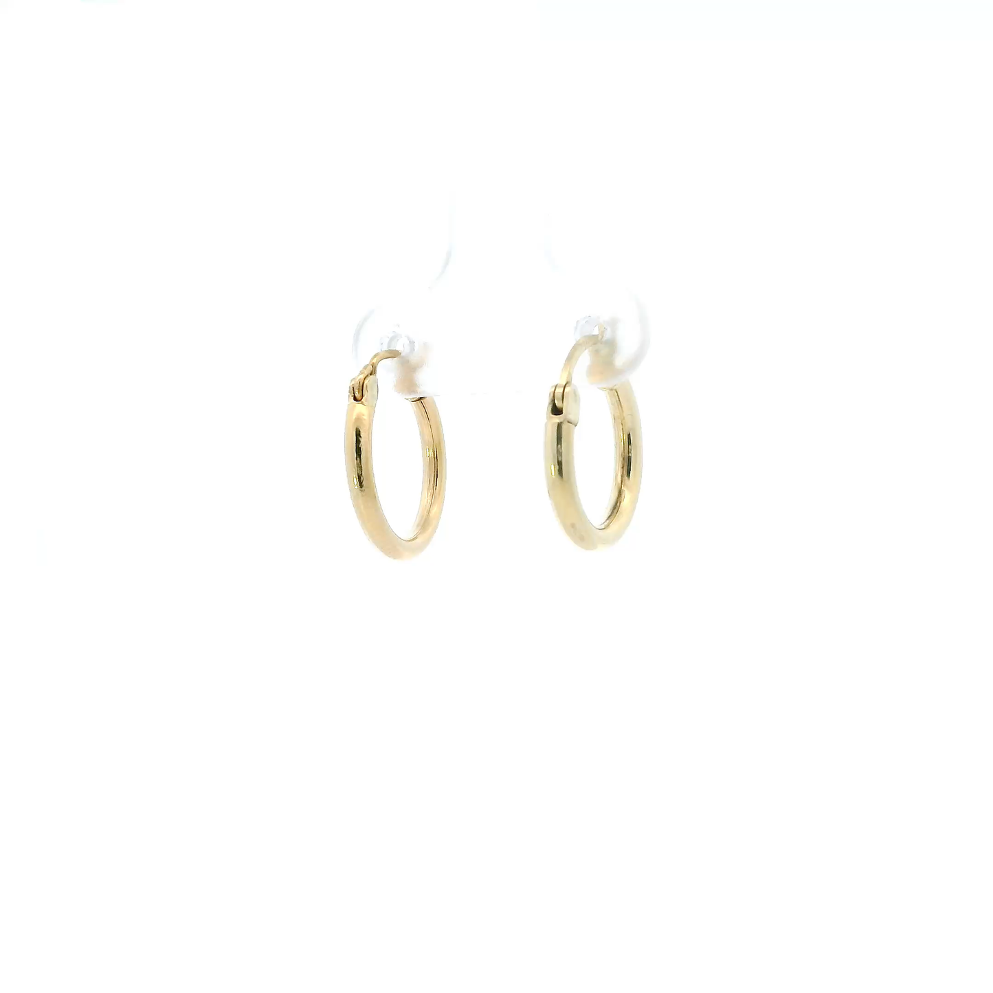 14K Yellow Gold Tube Hoop Earrings