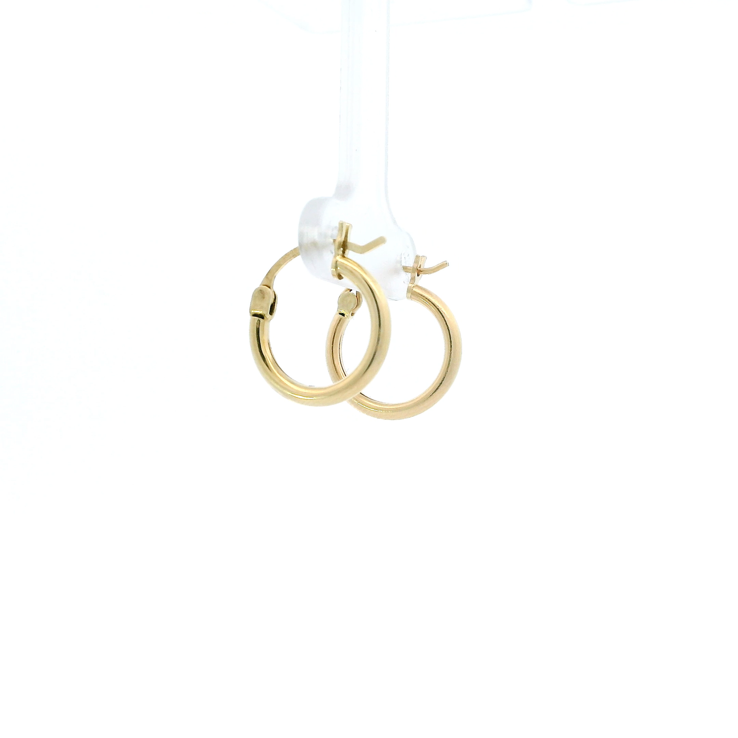 14K Yellow Gold Tube Hoop Earrings