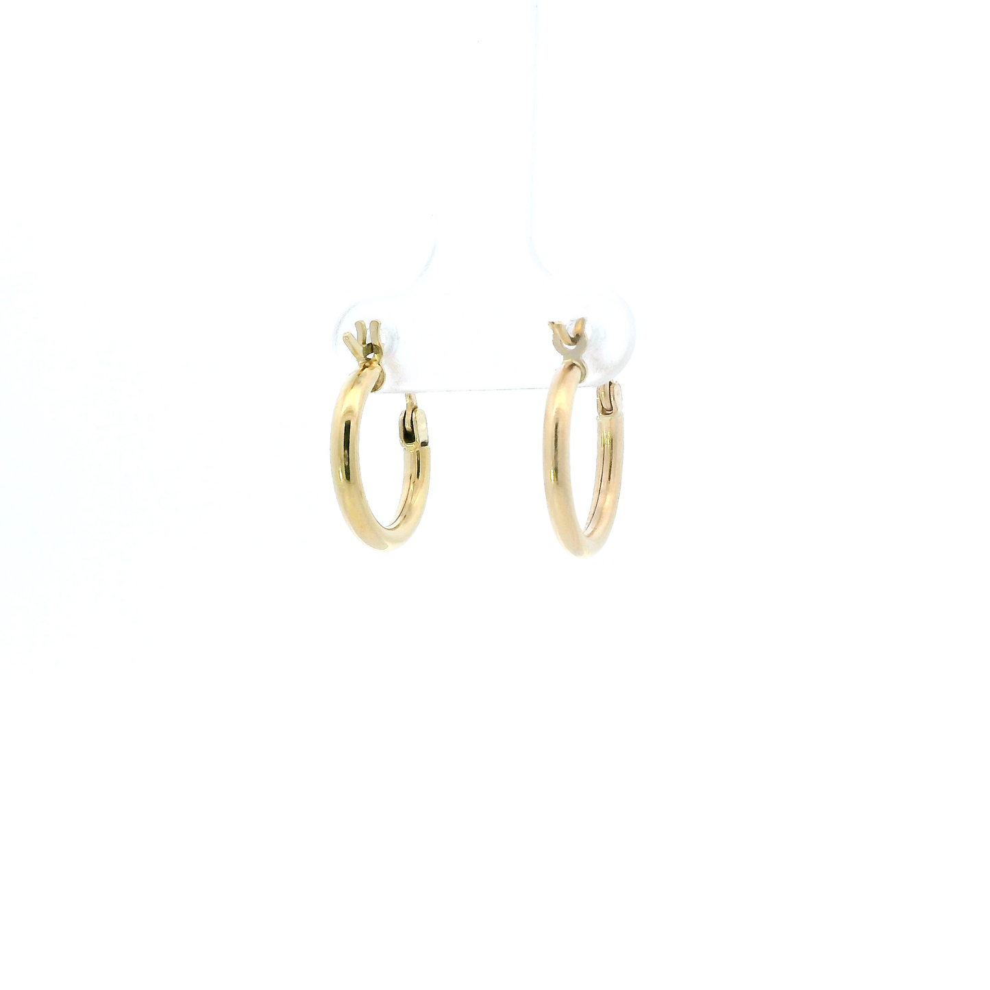 14K Yellow Gold Tube Hoop Earrings