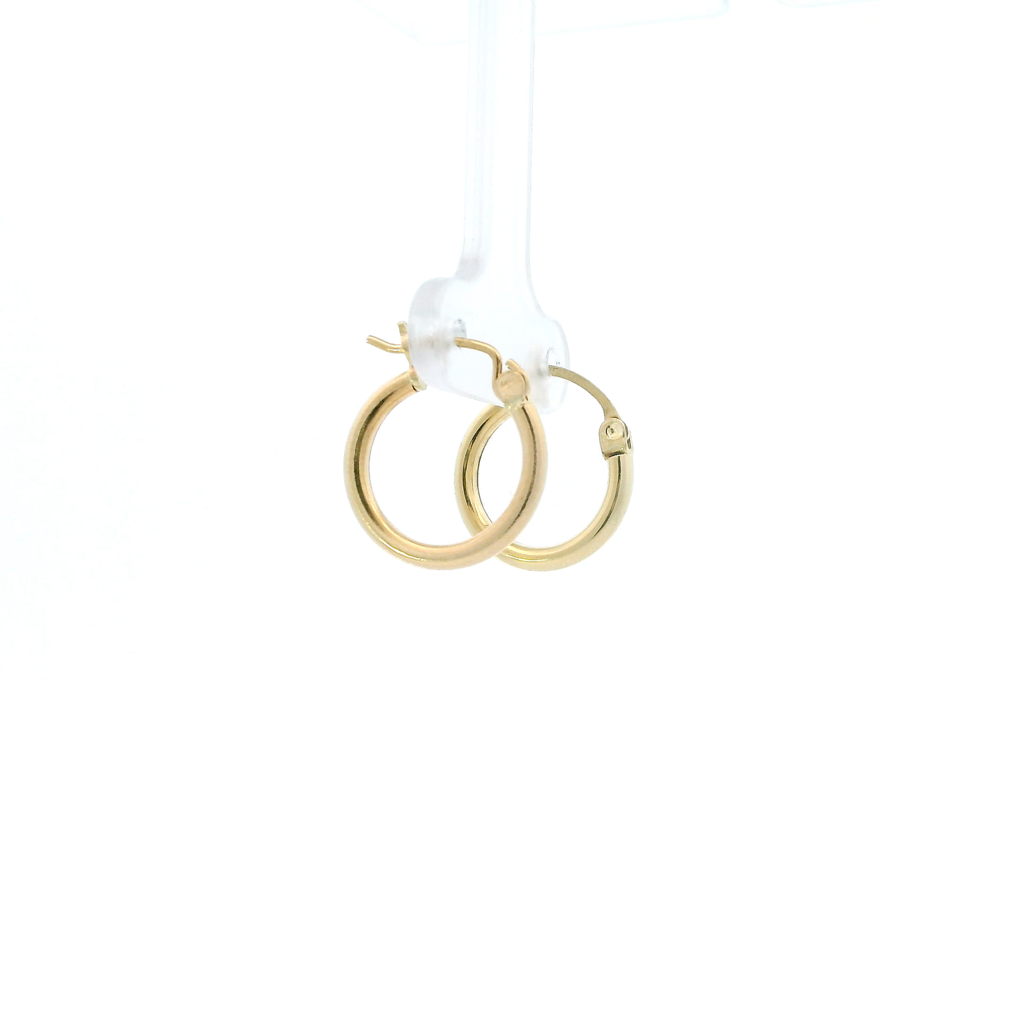 14K Yellow Gold Tube Hoop Earrings