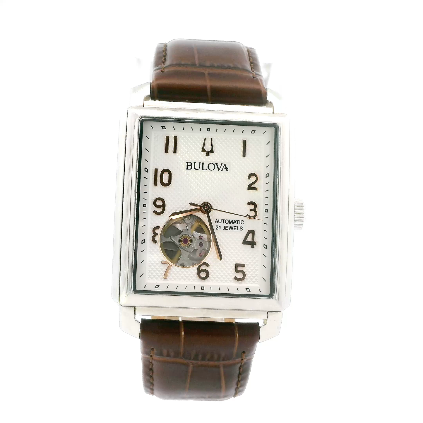Bulova Sutton Steel Case & leather Strap Mens Wristwatch - 96A268