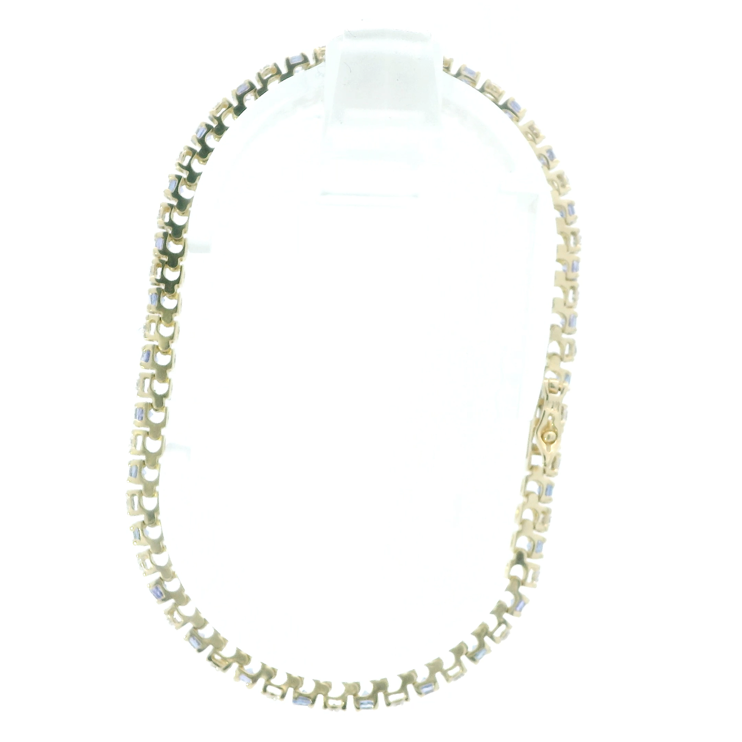 14K Yellow Gold 7" Diamond & Tanzanite Bracelet - 0.15ct