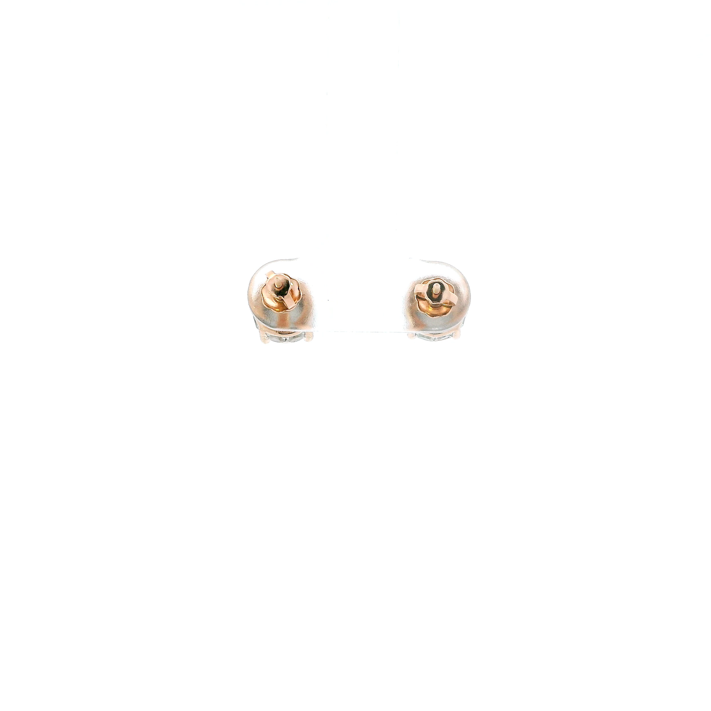 14K Rose Gold Diamond Screwback Earrings - 1.08ct