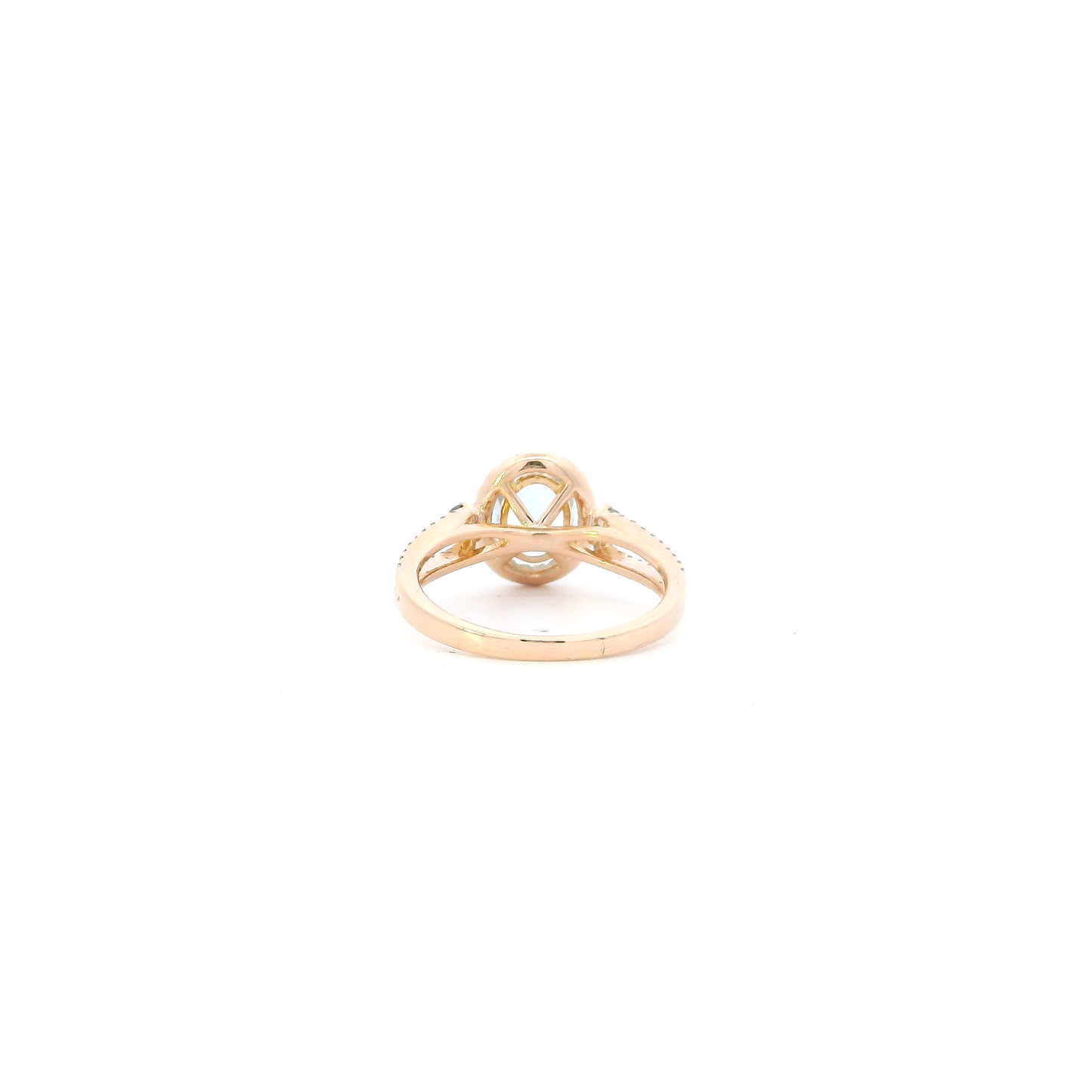 14K Rose Gold Aquamarine & Diamond "Le Vian" Ring - 0.40ct