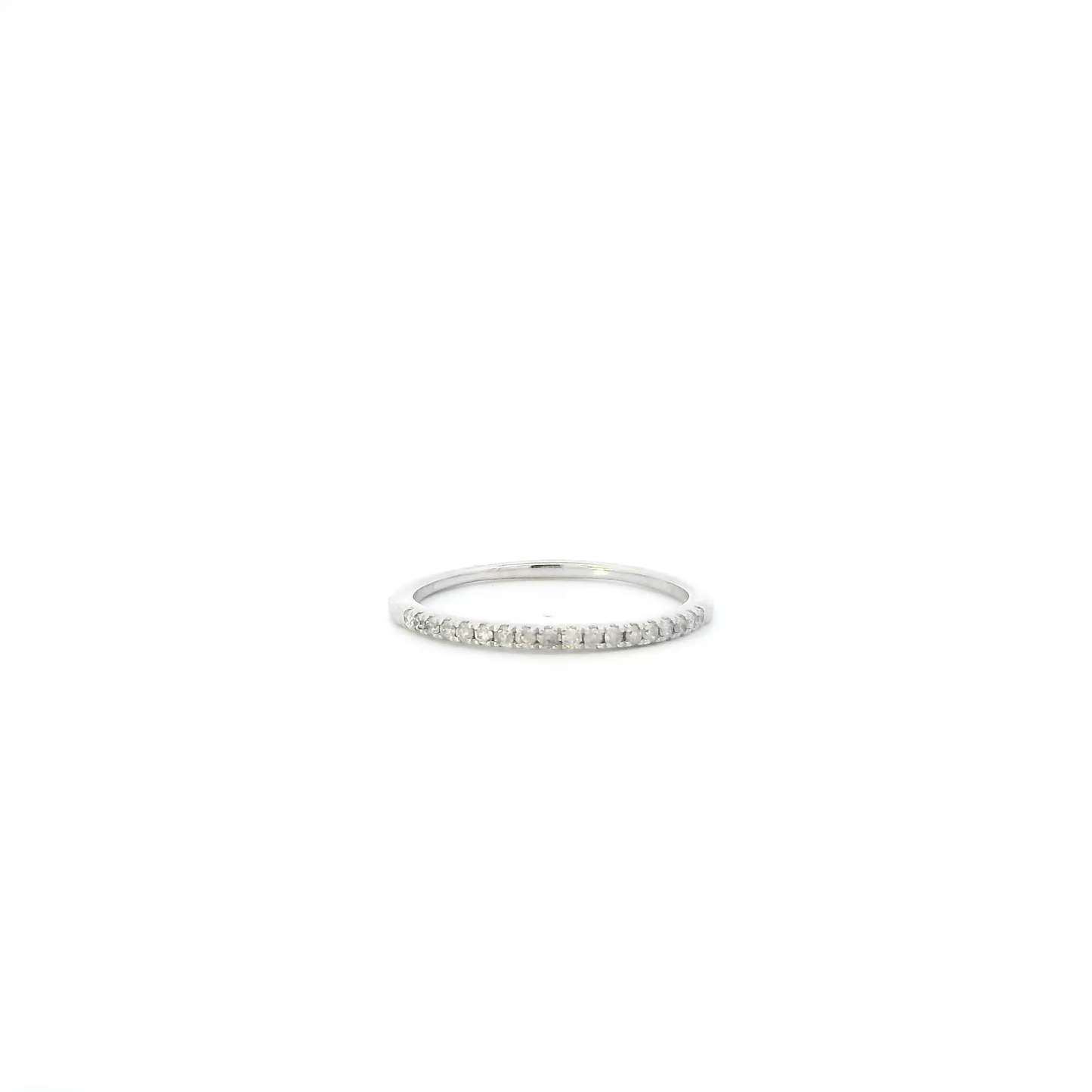 10K White Gold Diamond Band Womens Ring - 0.15ct