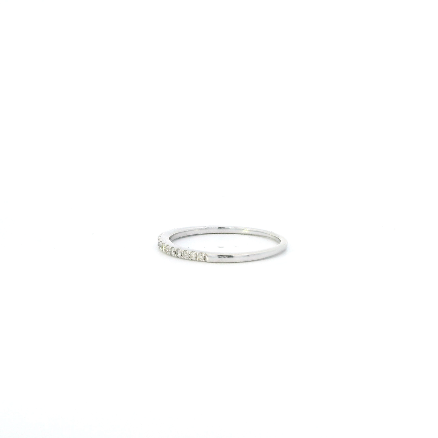 10K White Gold Diamond Band Womens Ring - 0.15ct