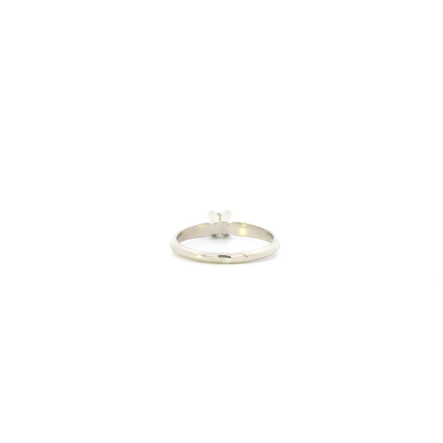 14K White Gold Solitaire Diamond Womens Ring - 0.19ct
