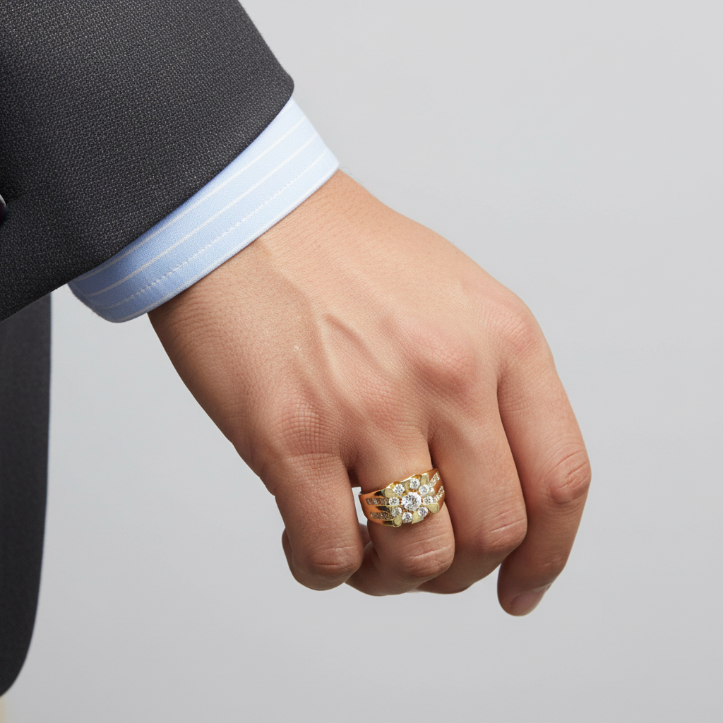 14K Yellow Gold Diamond Mens Ring - 2.48ct