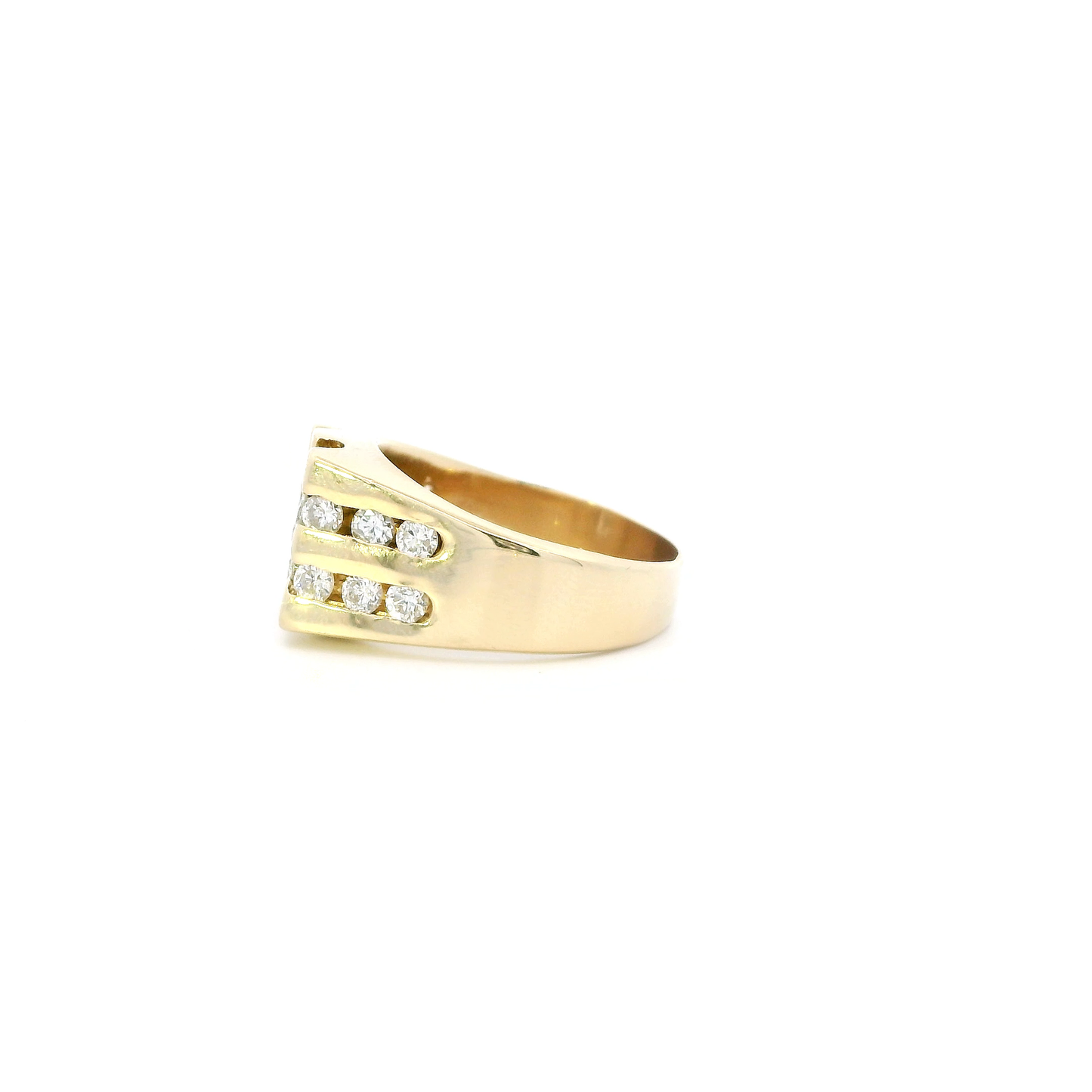 14K Yellow Gold Diamond Mens Ring - 2.48ct