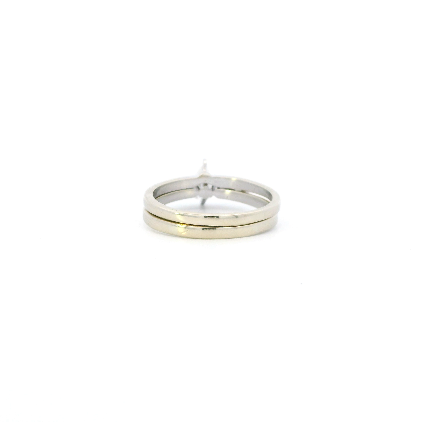 14K White Gold Diamond Womens Engagement & Wedding Ring Set - 1.15ct