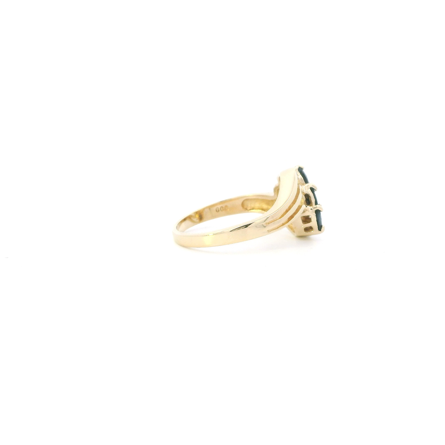 14K Yellow Gold Sapphire & Diamond Womens Ring - 0.06ct