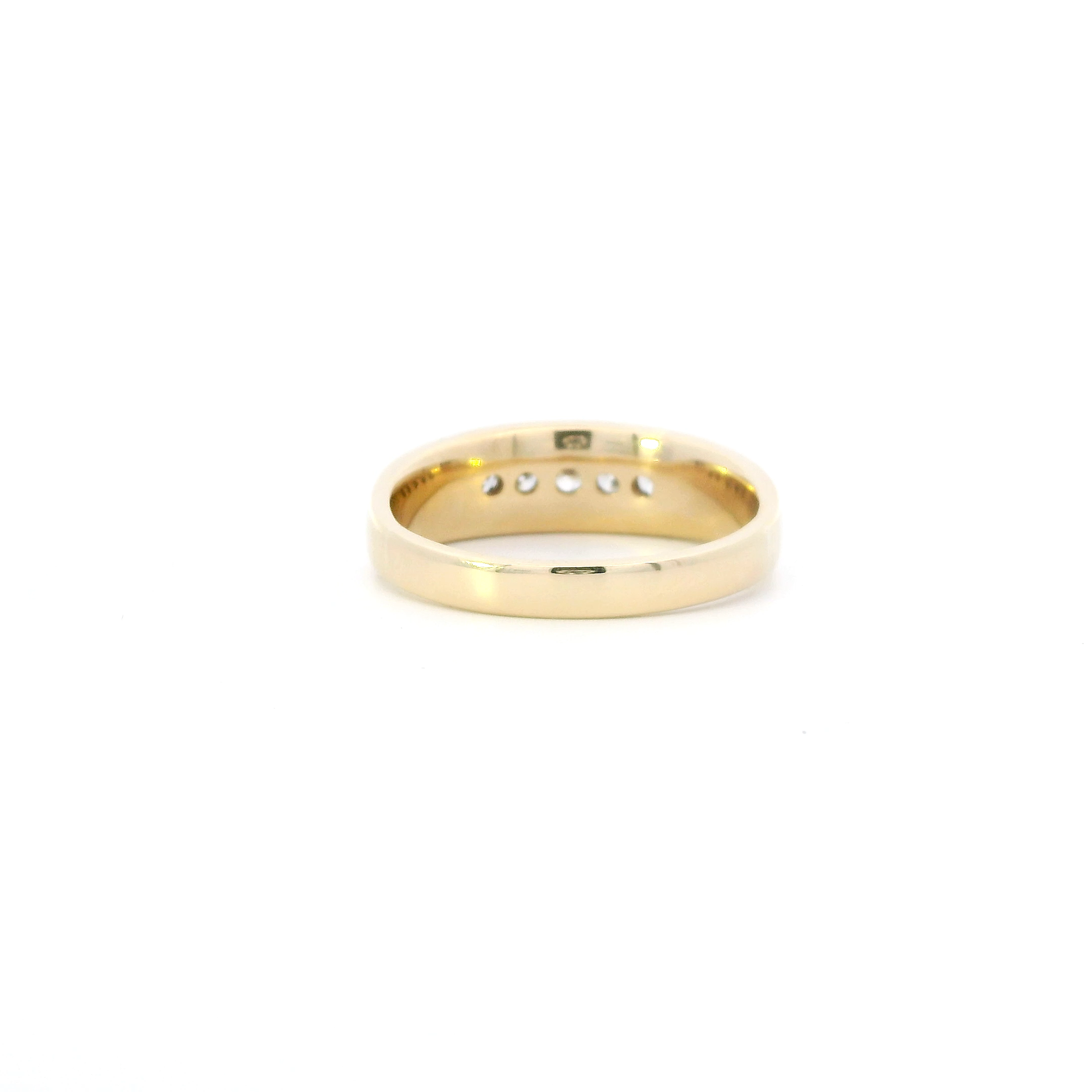 14K Yellow Gold Diamond Mens Band Ring - 0.72ct