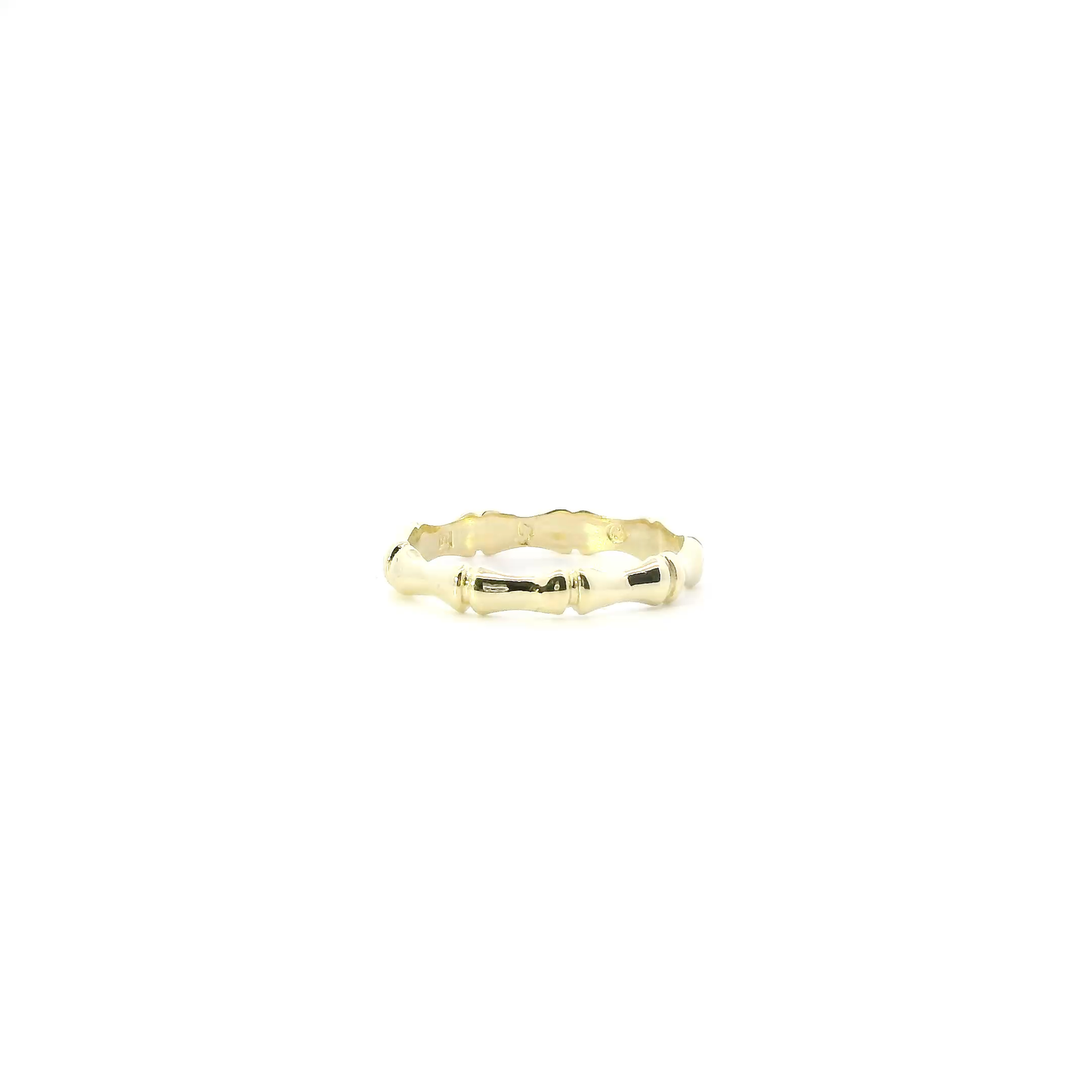10K Yellow Gold Bamboo Band Womens Ring