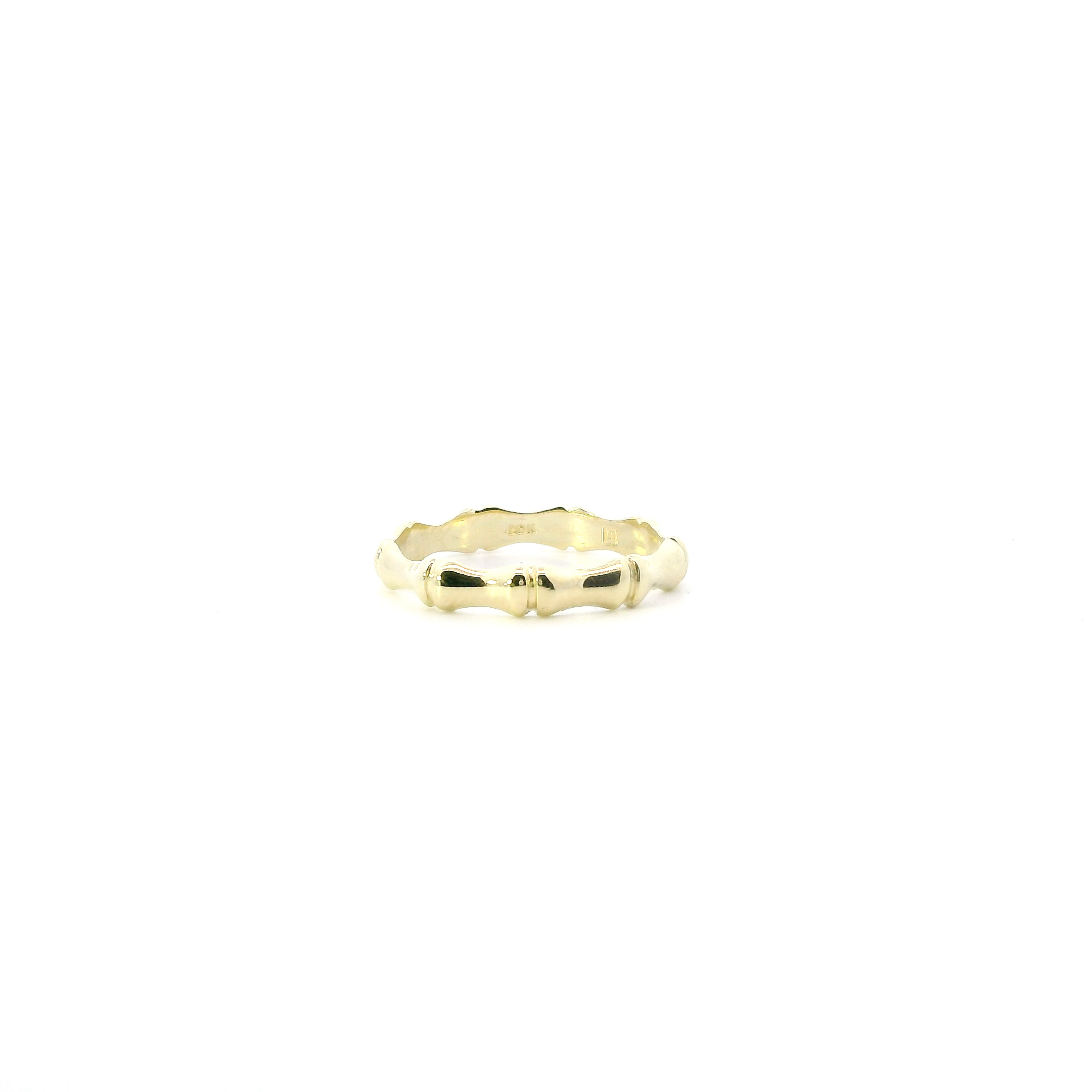 10K Yellow Gold Bamboo Band Womens Ring