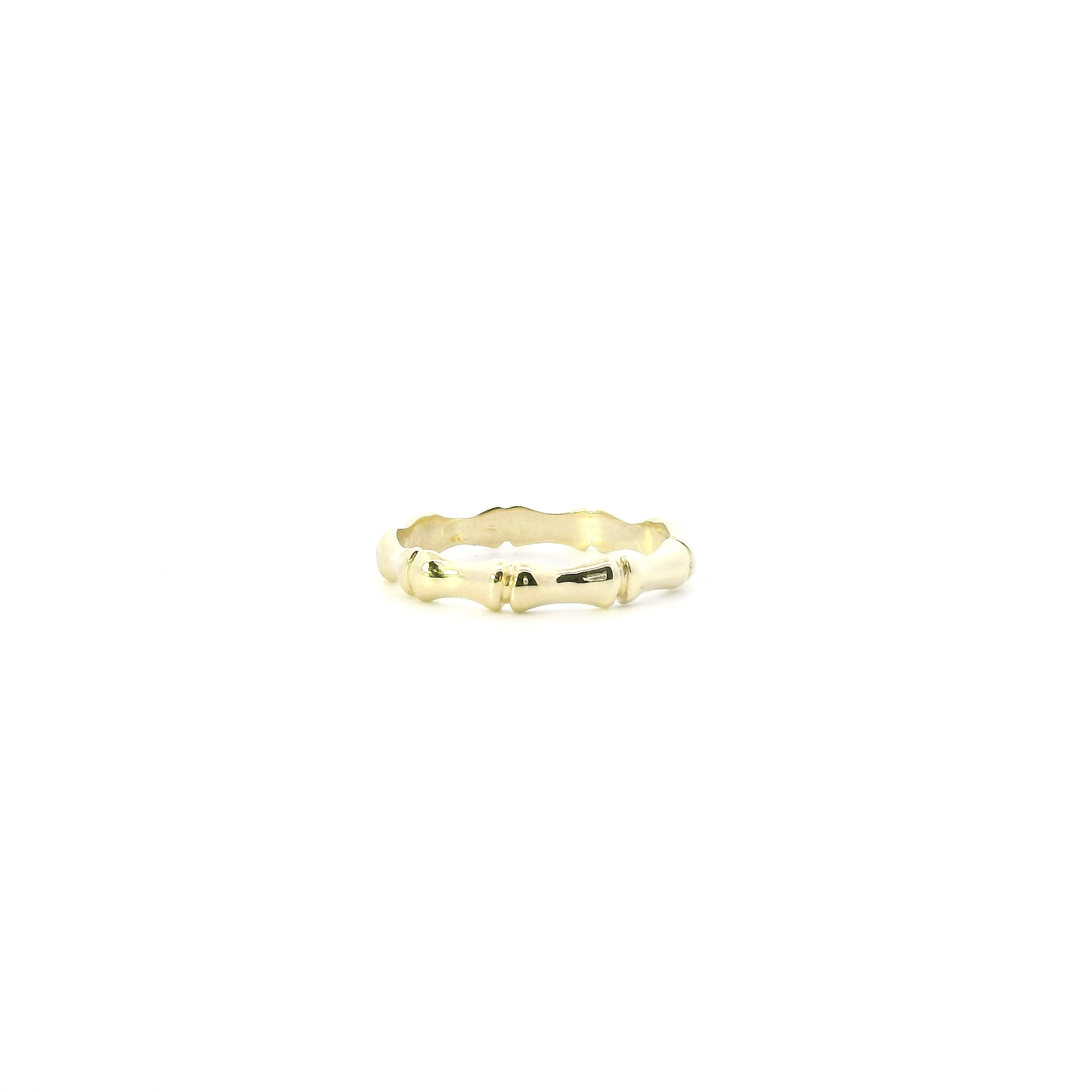 10K Yellow Gold Bamboo Band Womens Ring