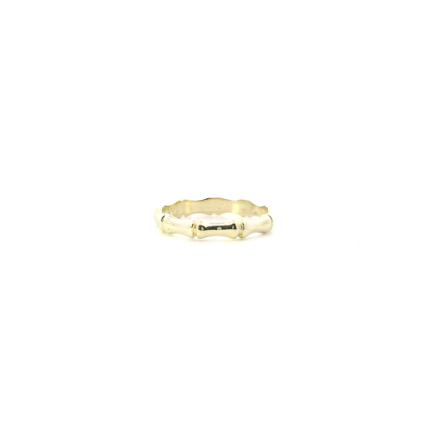10K Yellow Gold Bamboo Band Womens Ring