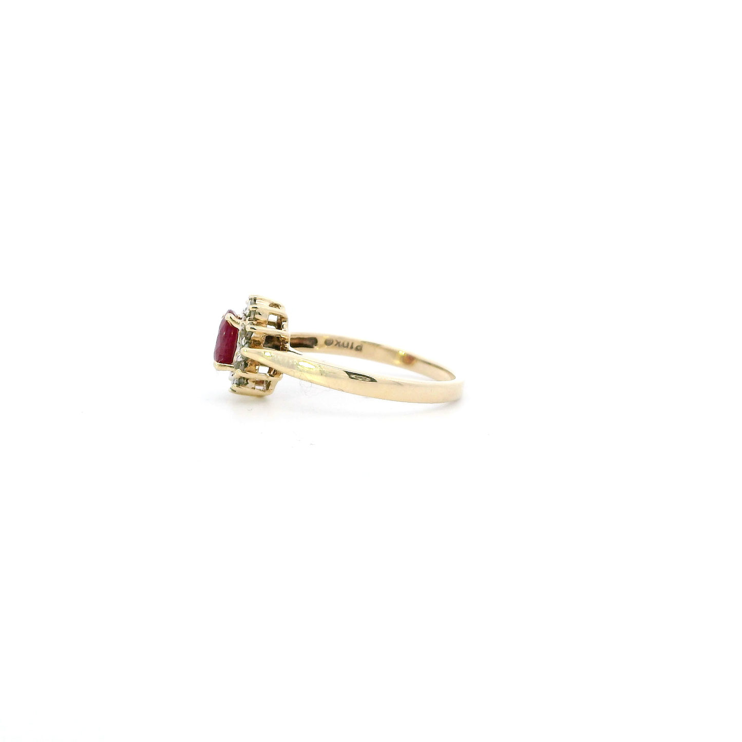 10K Yellow Gold Ruby & Diamond Womens Ring - 0.24ct