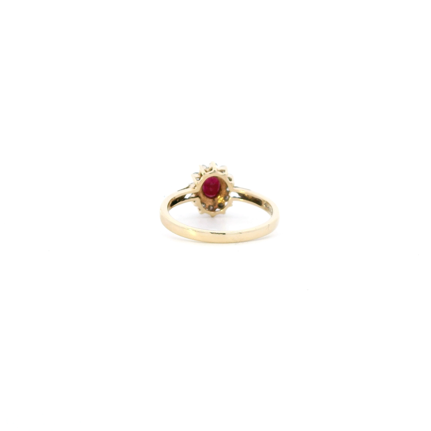 10K Yellow Gold Ruby & Diamond Womens Ring - 0.24ct