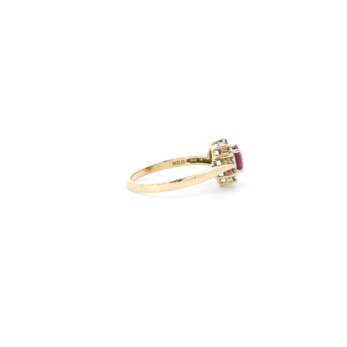 10K Yellow Gold Ruby & Diamond Womens Ring - 0.24ct