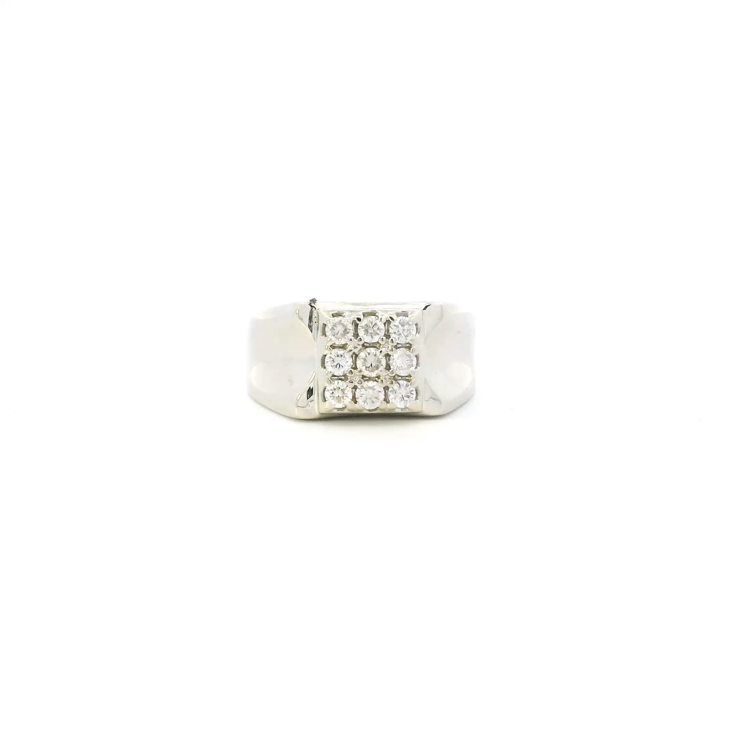 14K White Gold Diamond Mens Ring - 0.54ct
