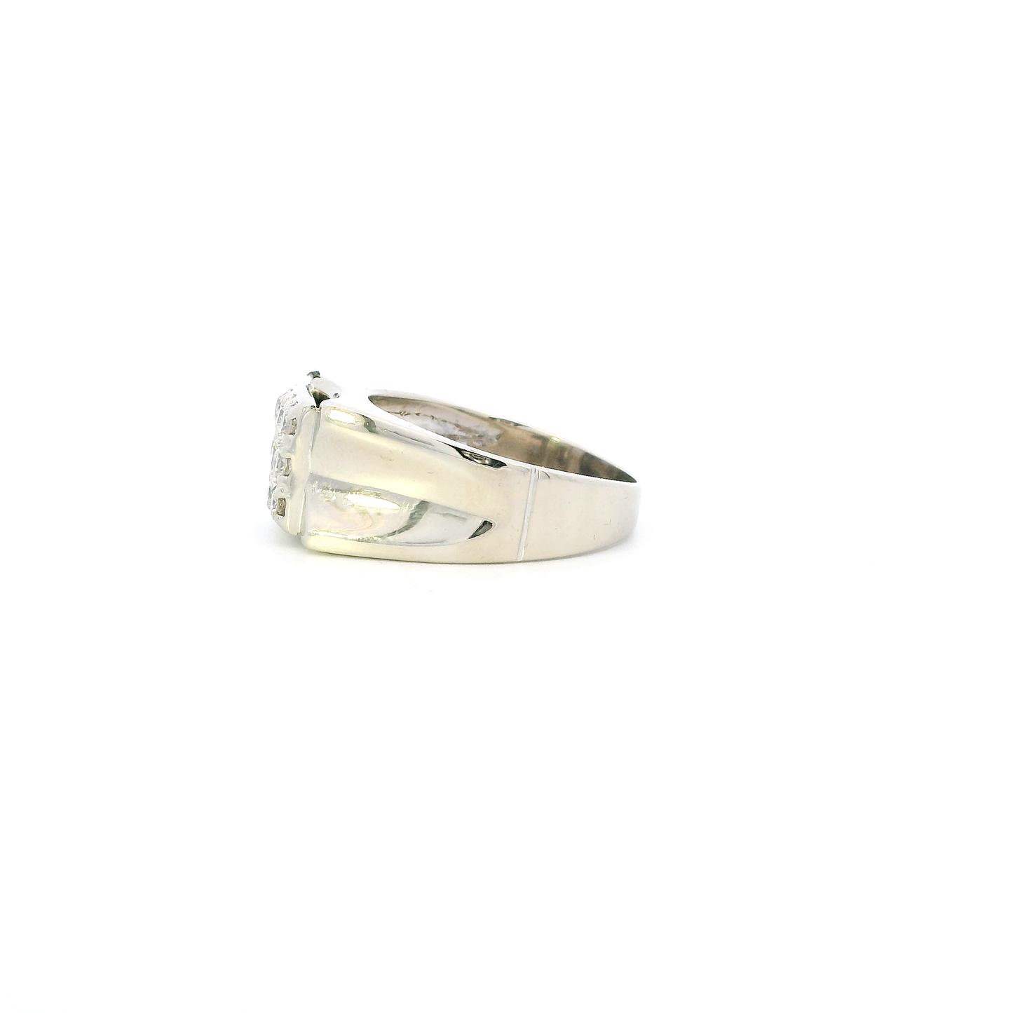 14K White Gold Diamond Mens Ring - 0.54ct