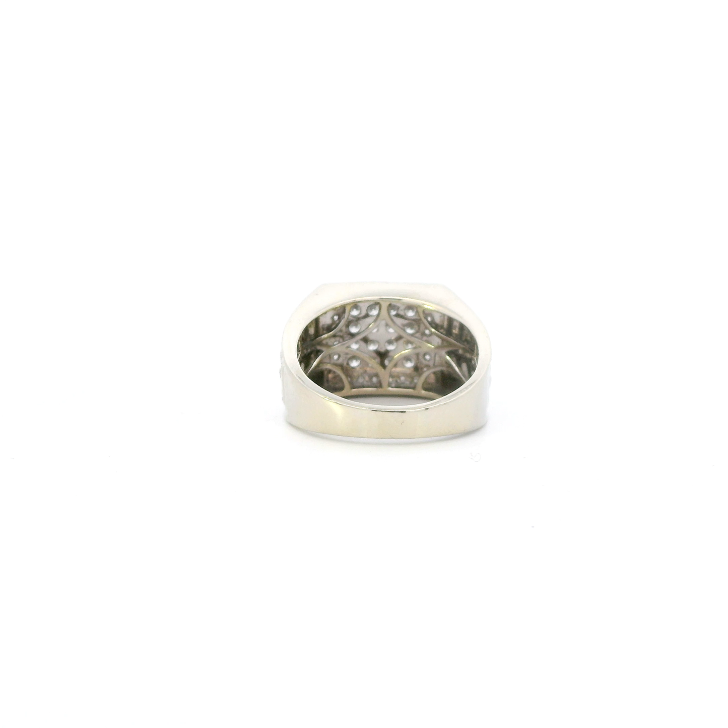 10K White Gold Rolex Diamond Mens Ring - 0.99ct