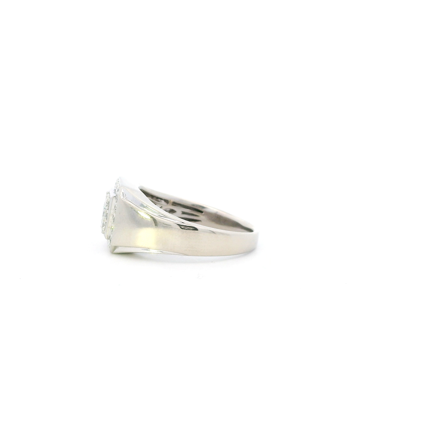 14K White Gold Diamond Mens Ring - 0.66ct