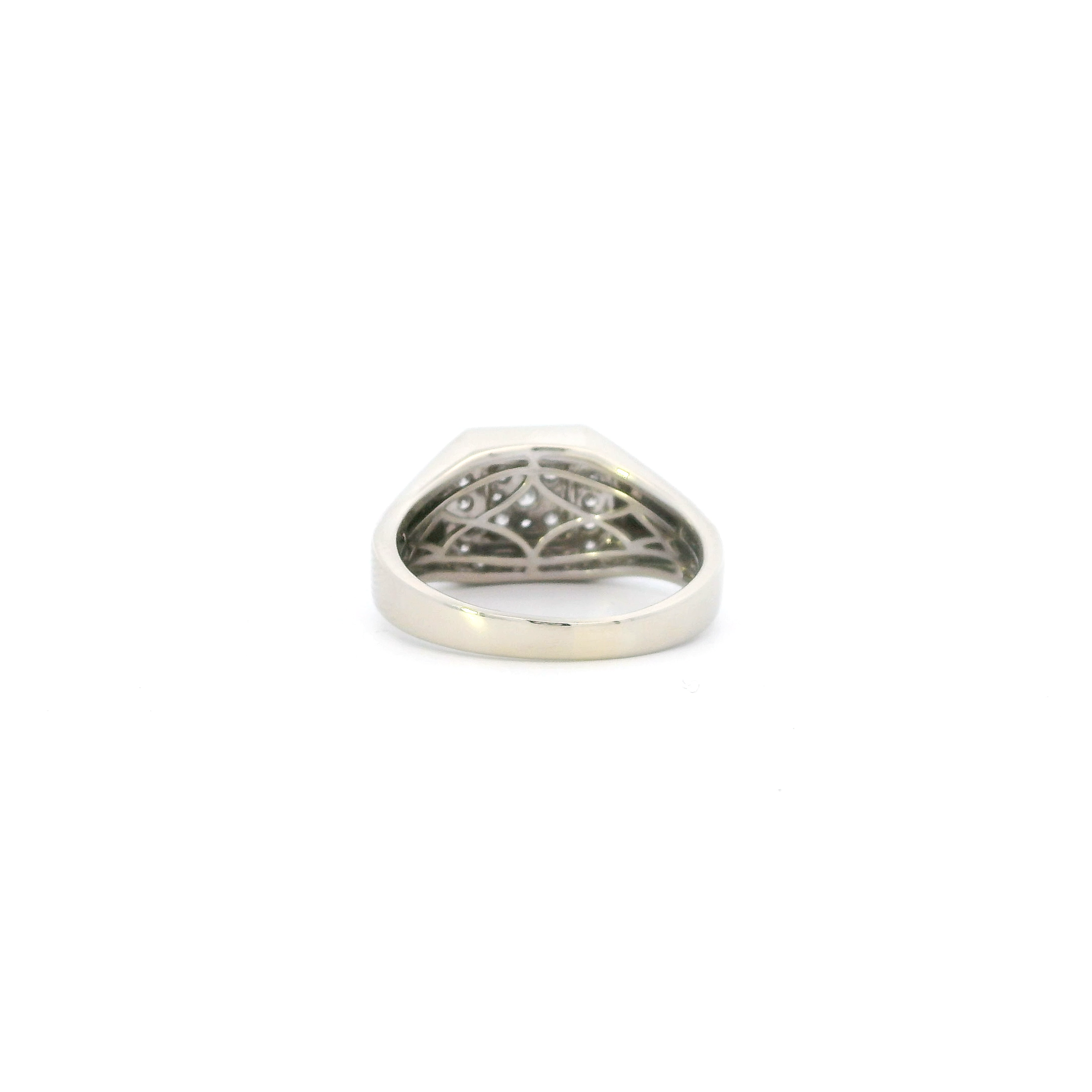 14K White Gold Diamond Mens Ring - 0.66ct
