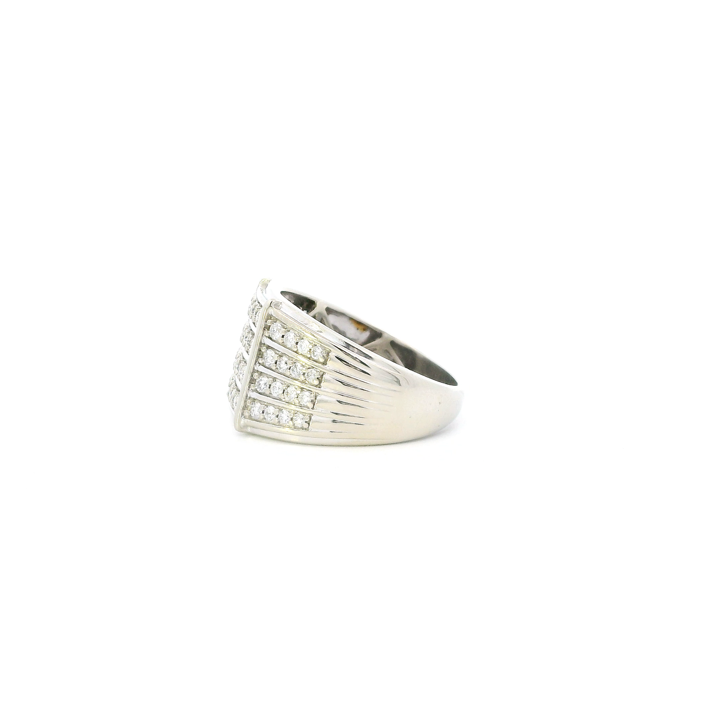 10K White Gold Diamond Mens Ring - 1.17ct