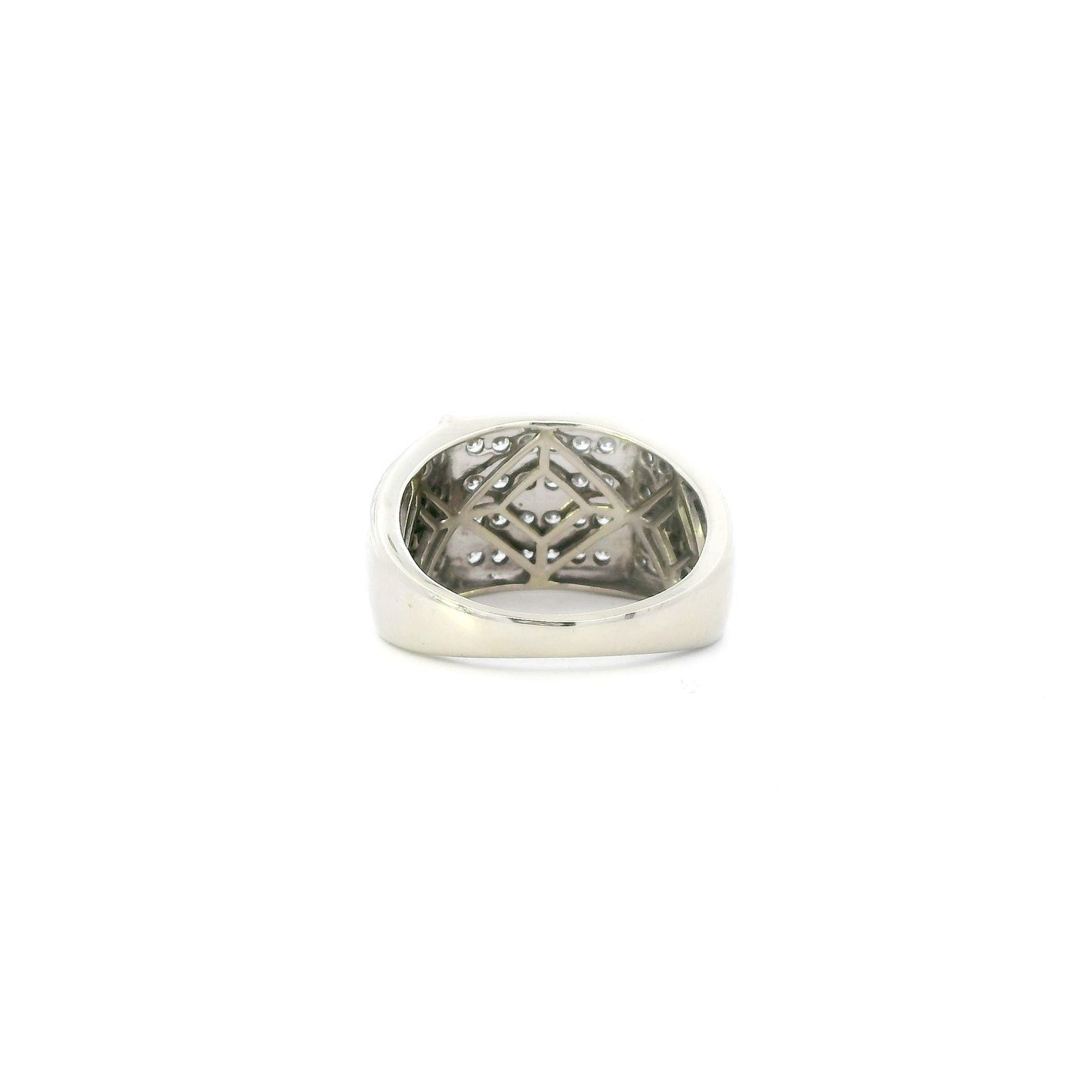 10K White Gold Diamond Mens Ring - 1.17ct
