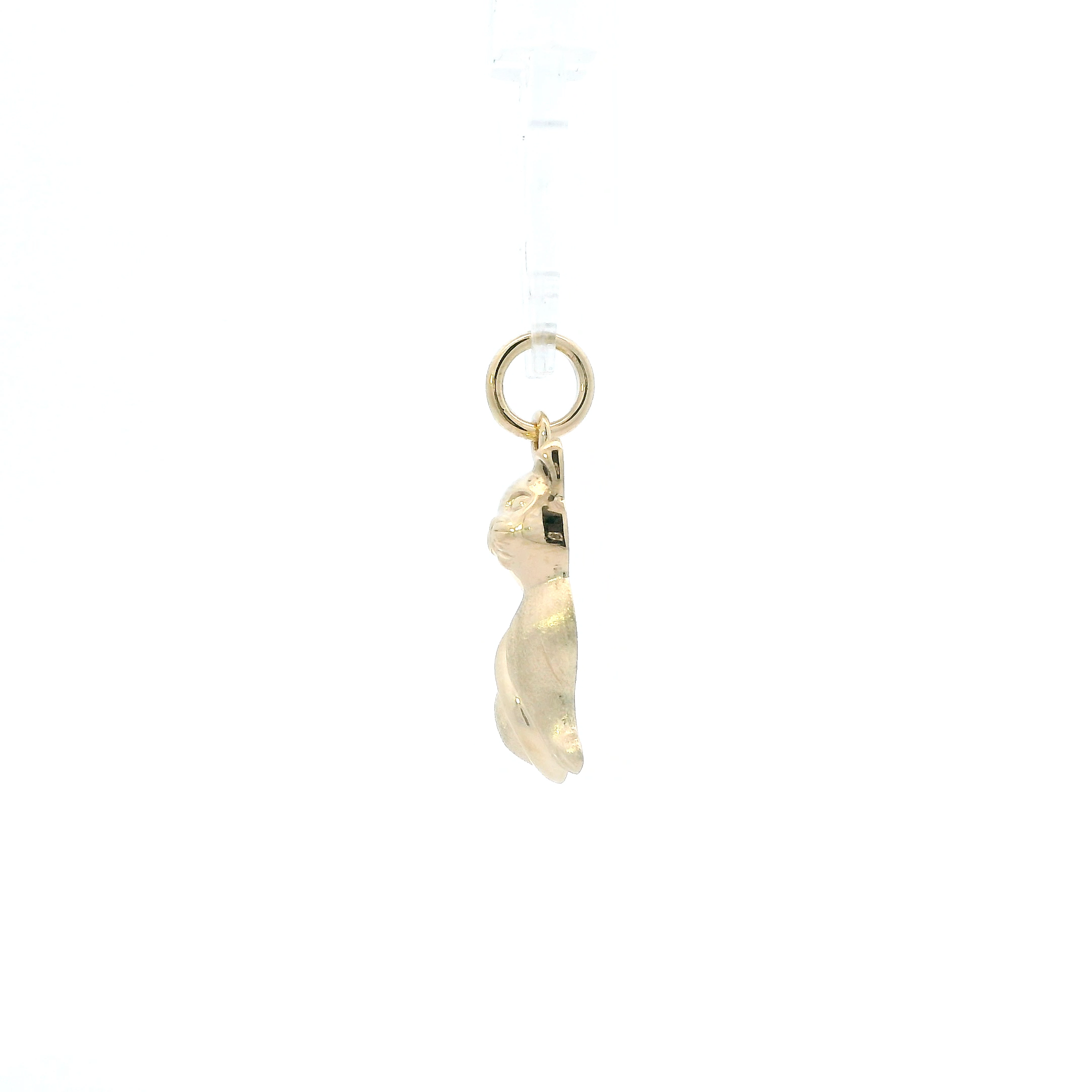 14K Yellow Gold Diamond Cut Cat Pendant