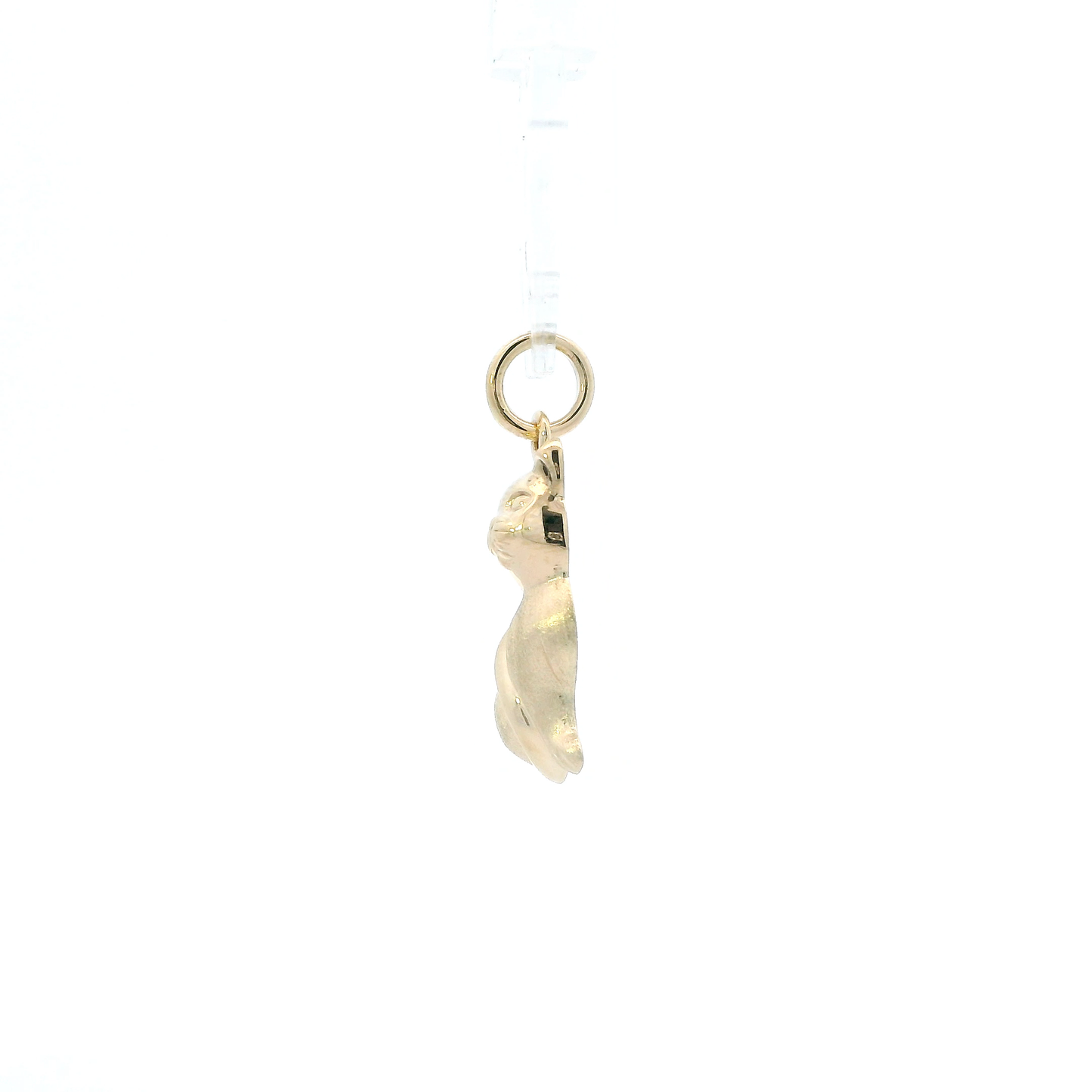 14K Yellow Gold Diamond Cut Cat Pendant