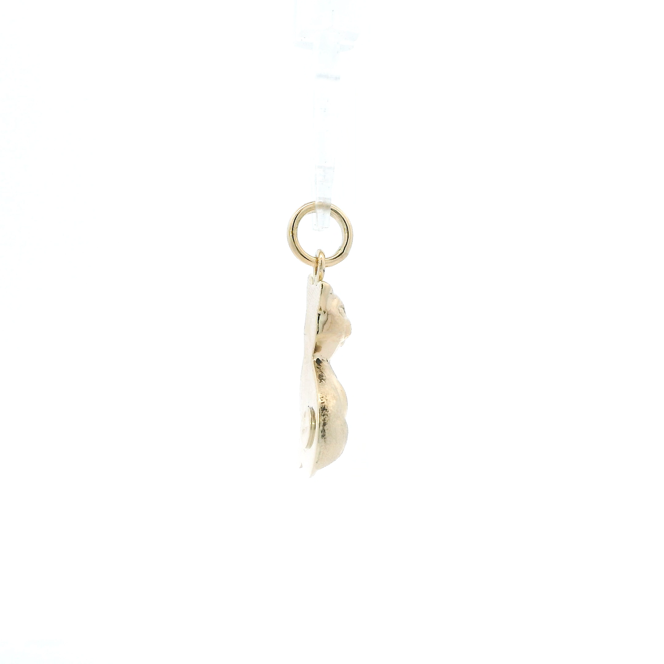 14K Yellow Gold Diamond Cut Cat Pendant