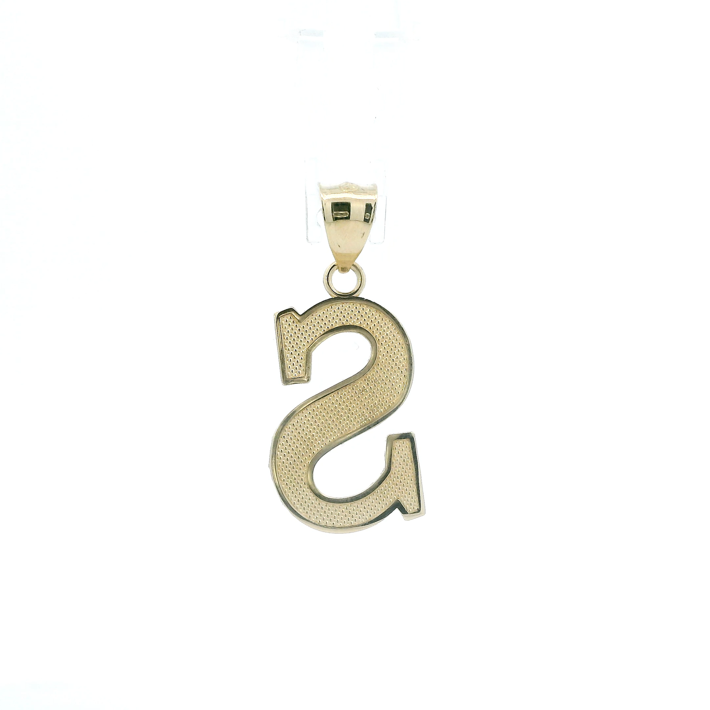 10K Yellow Gold Diamond Cut Letter "S" Pendant