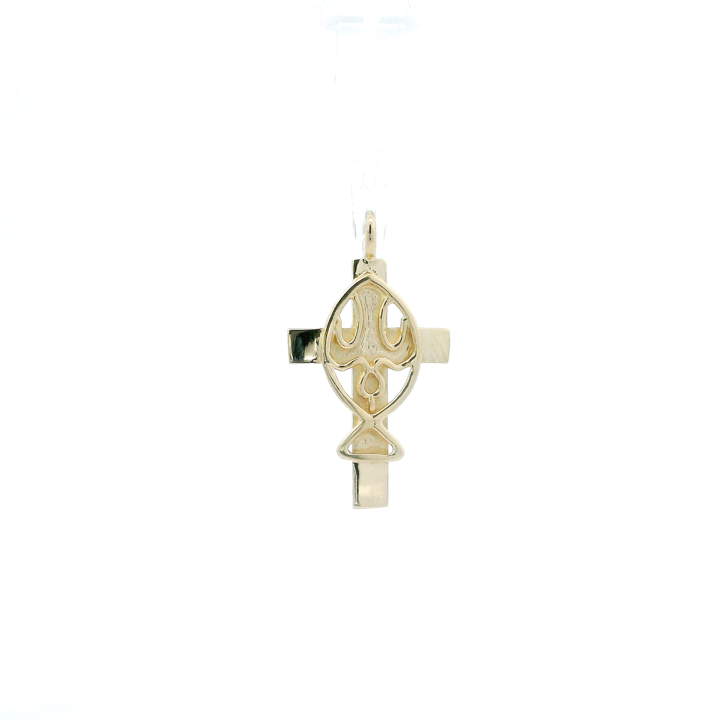 14K Yellow Gold Religious Cross Pendant