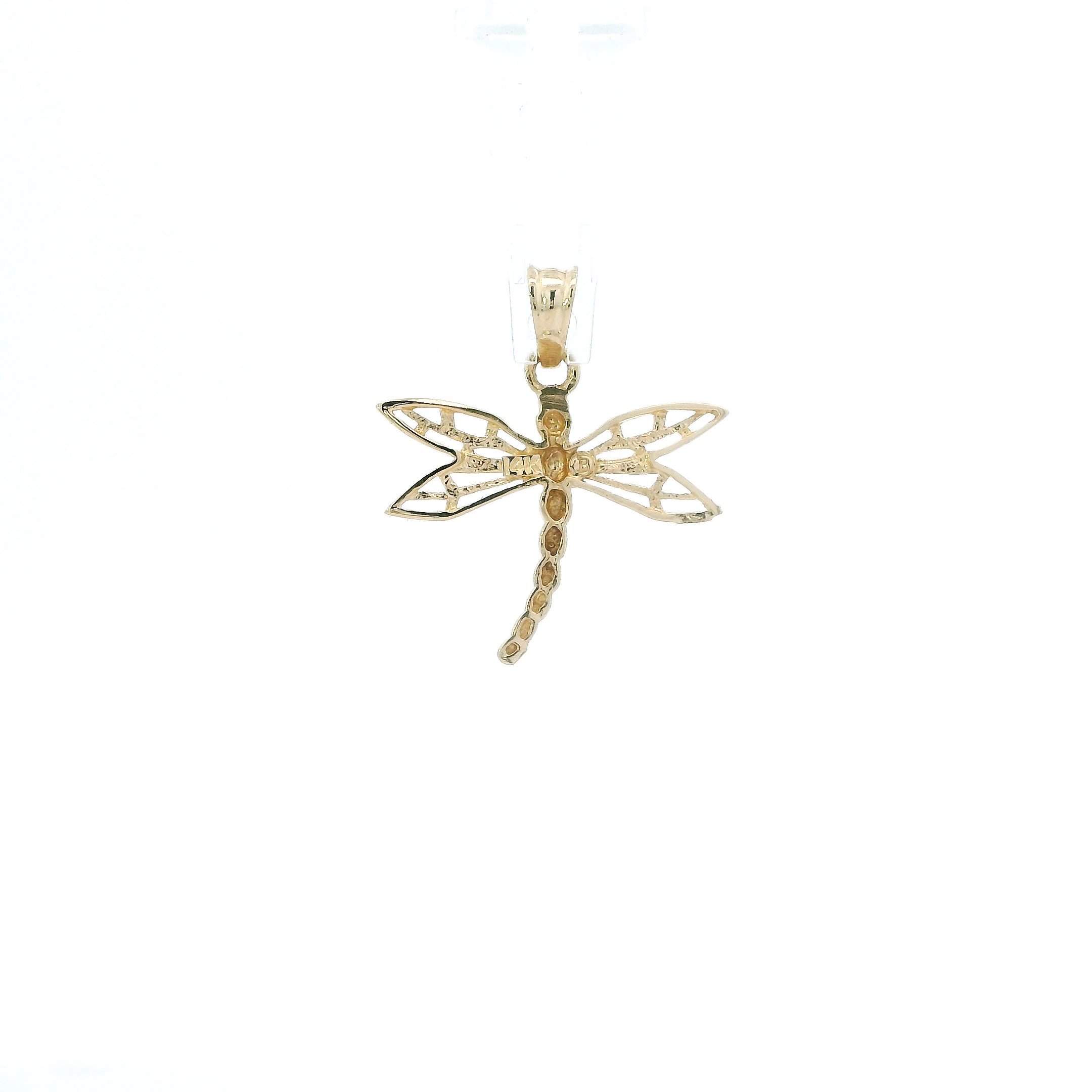 14K Yellow Dragonfly Pendant