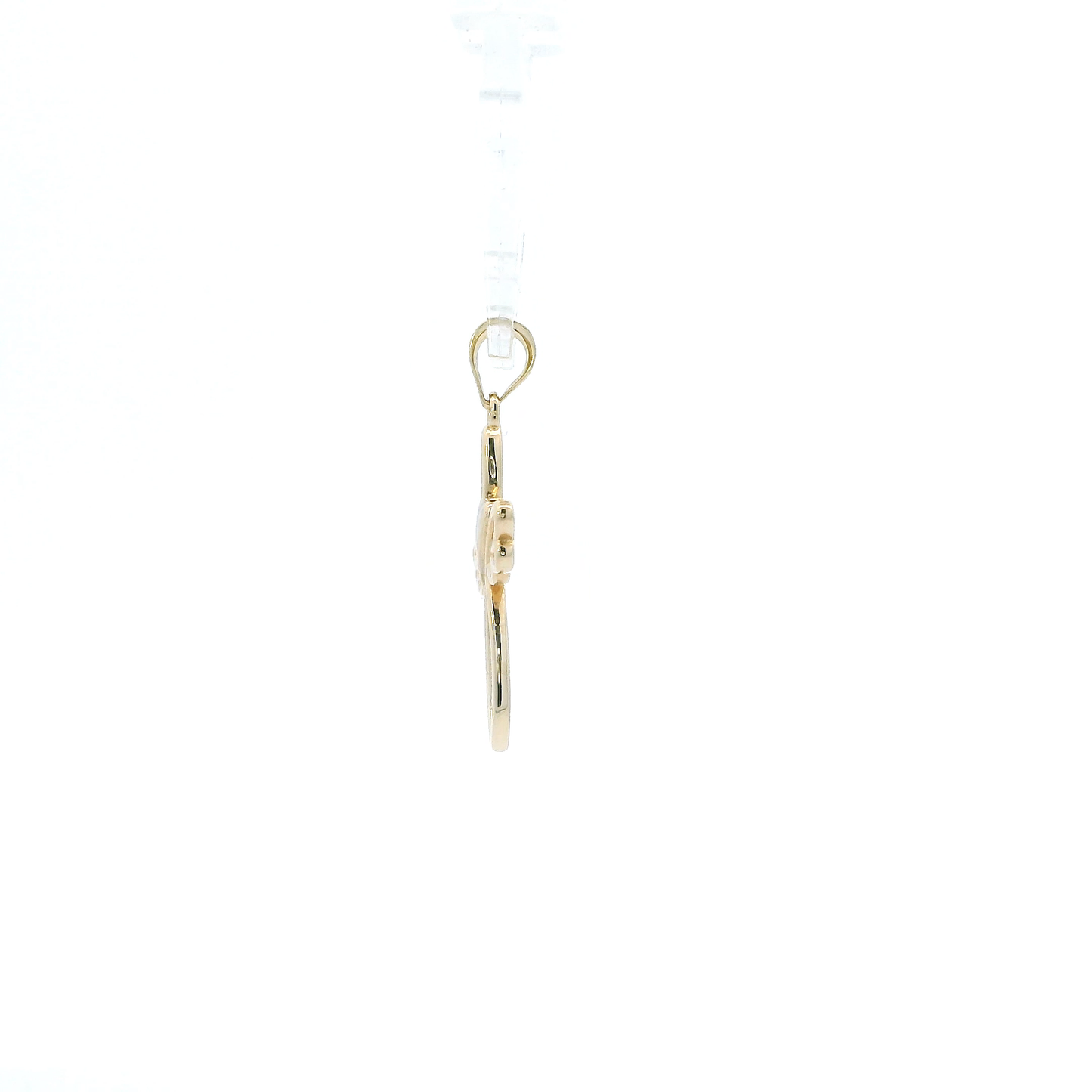 14K Yellow & White Gold Heart & Wings Cross Pendant