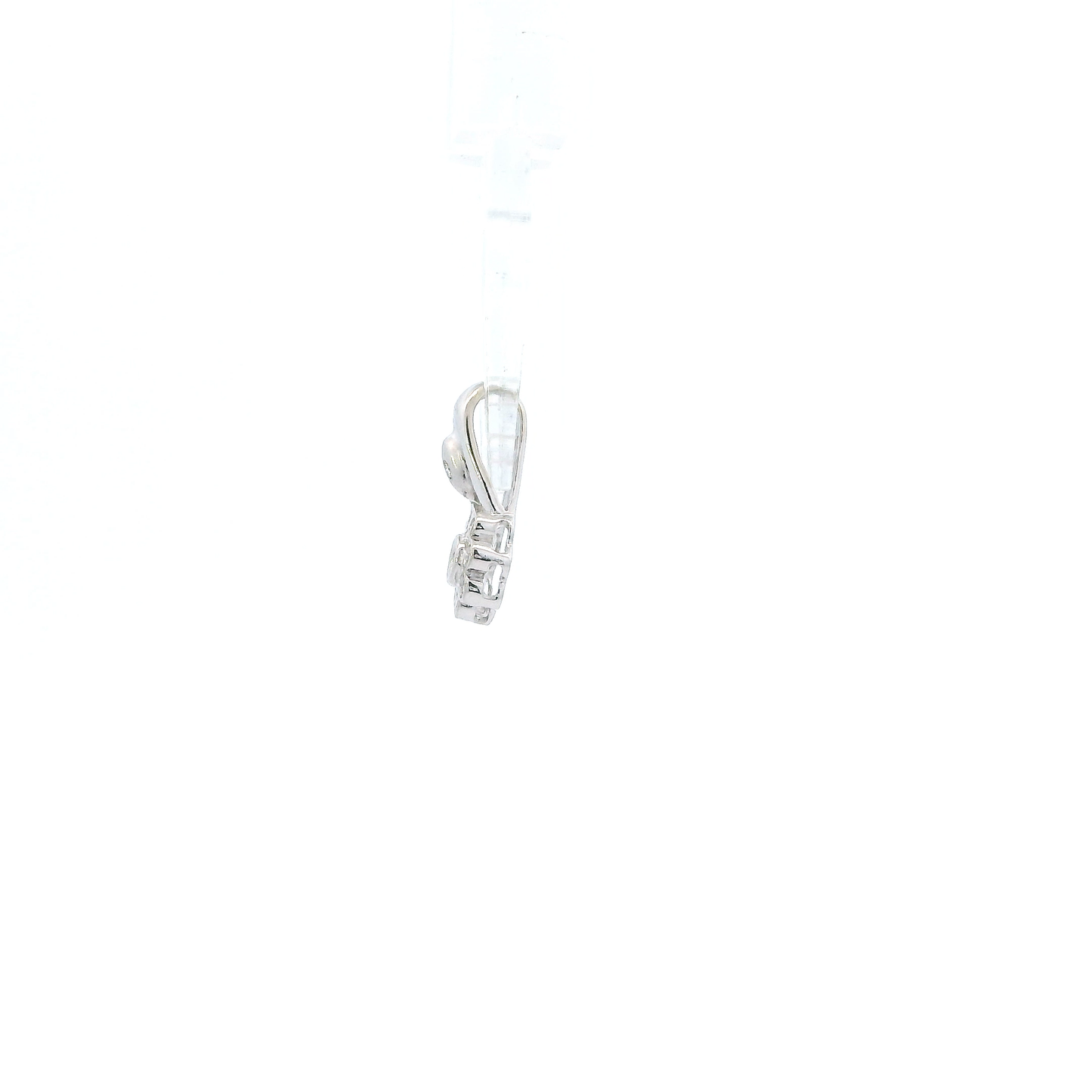 14K White Gold Diamond Flower Pendant - 0.08ct