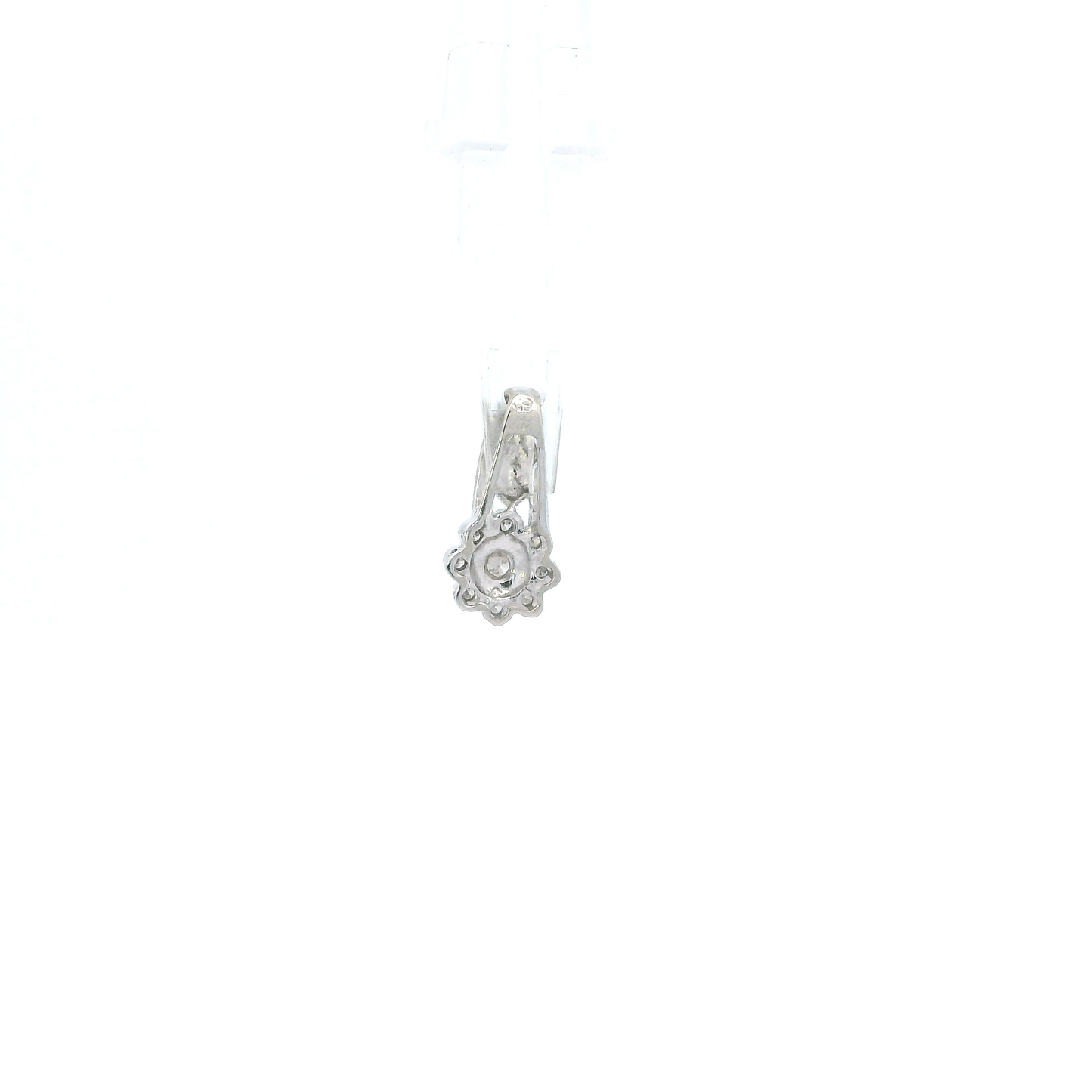 14K White Gold Diamond Flower Pendant - 0.08ct