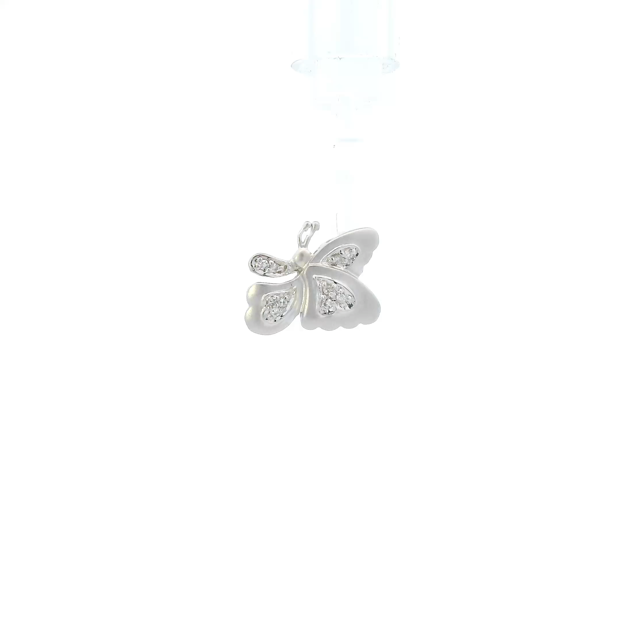 14K White Gold Butterfly Pendant