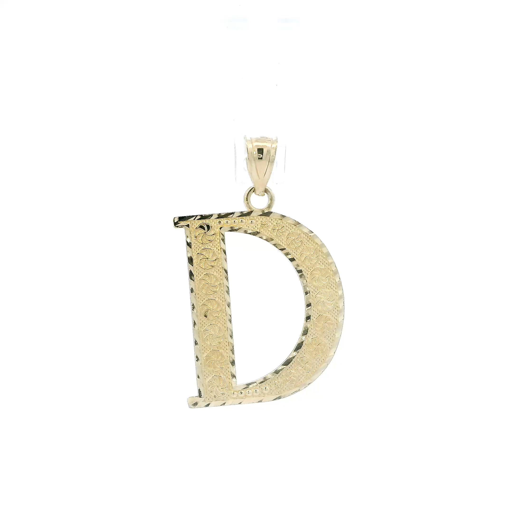 10K Yellow Gold Diamond Cut Letter 