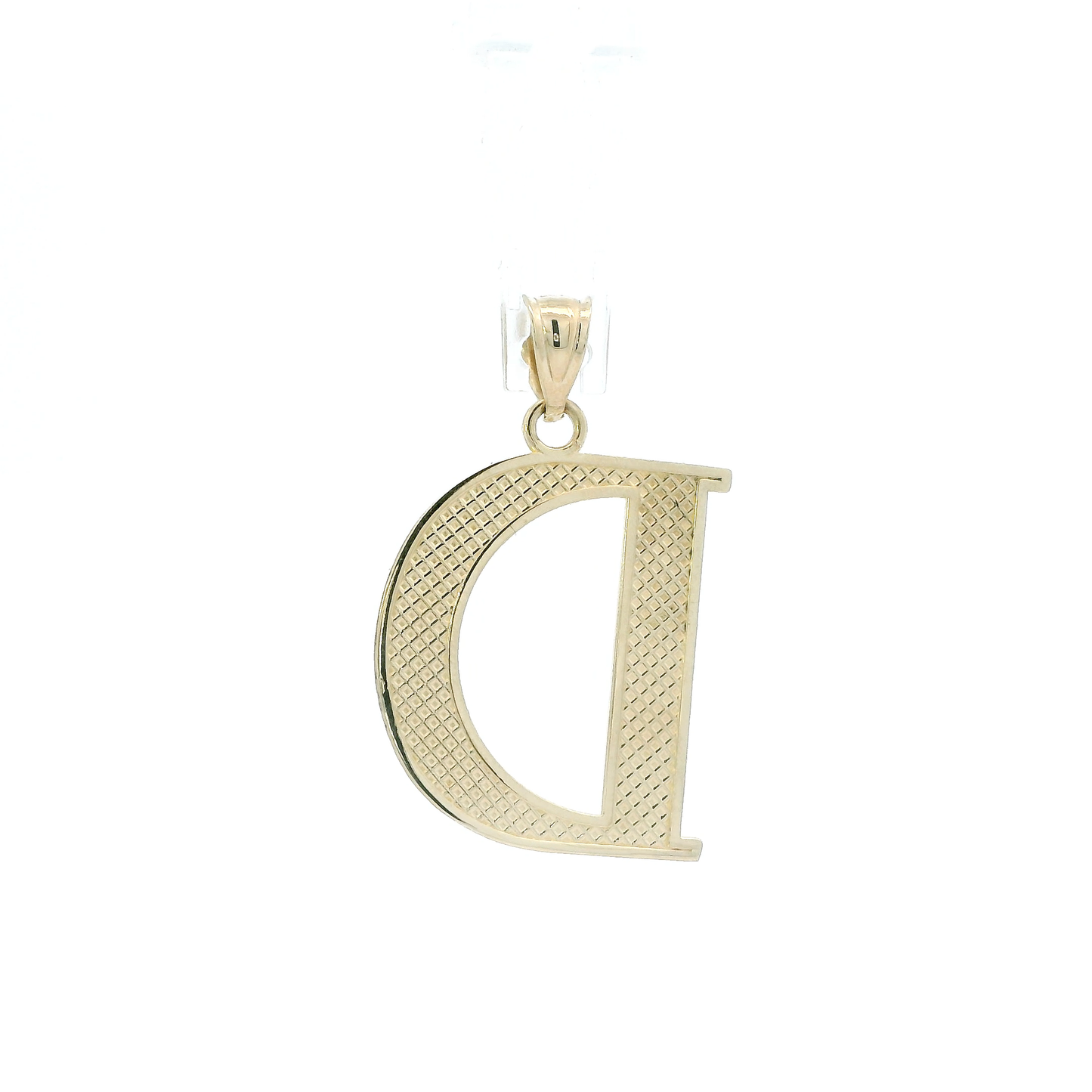 10K Yellow Gold Diamond Cut Letter "D" Pendant