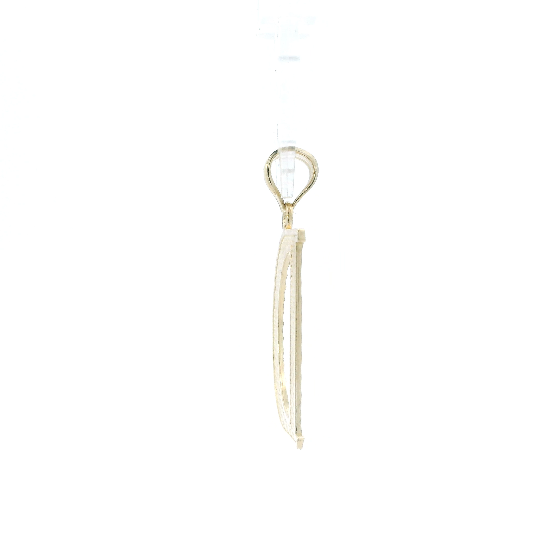 10K Yellow Gold Diamond Cut Letter 