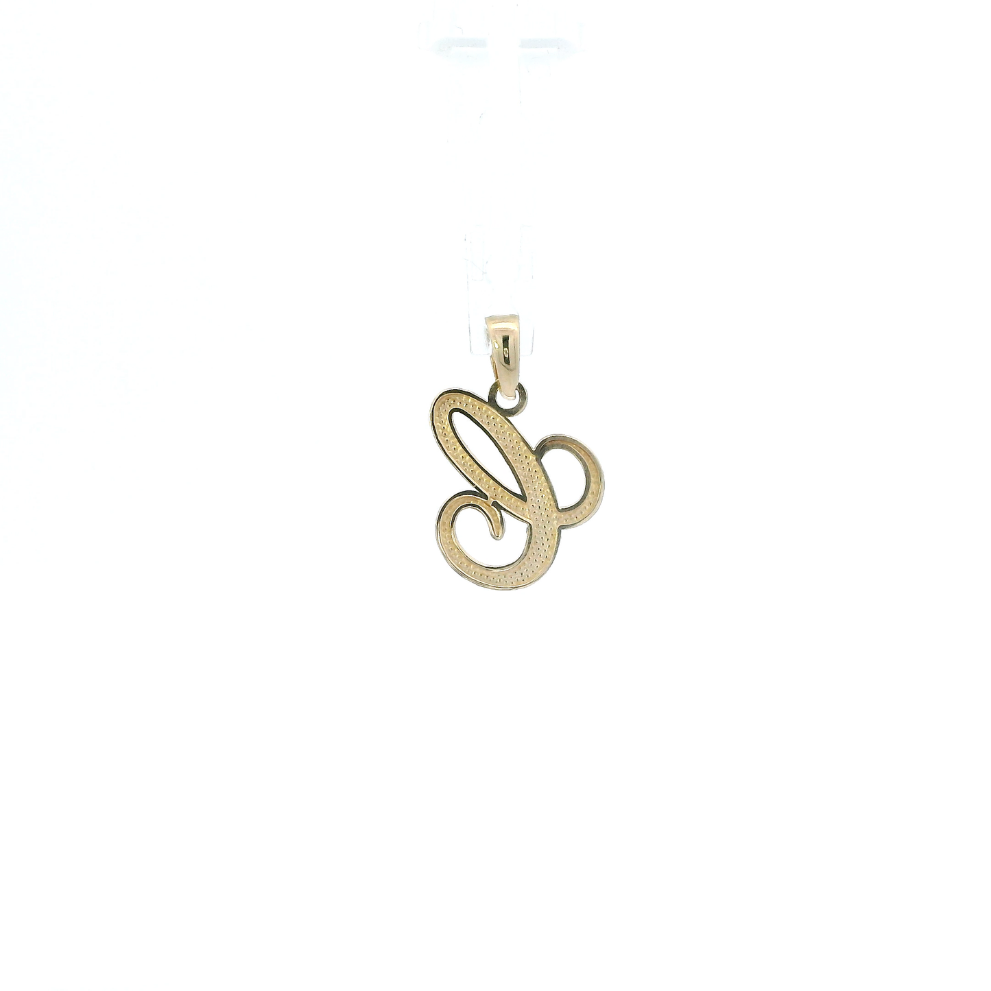 14K Yellow Gold Cursive Letter "C" Pendant
