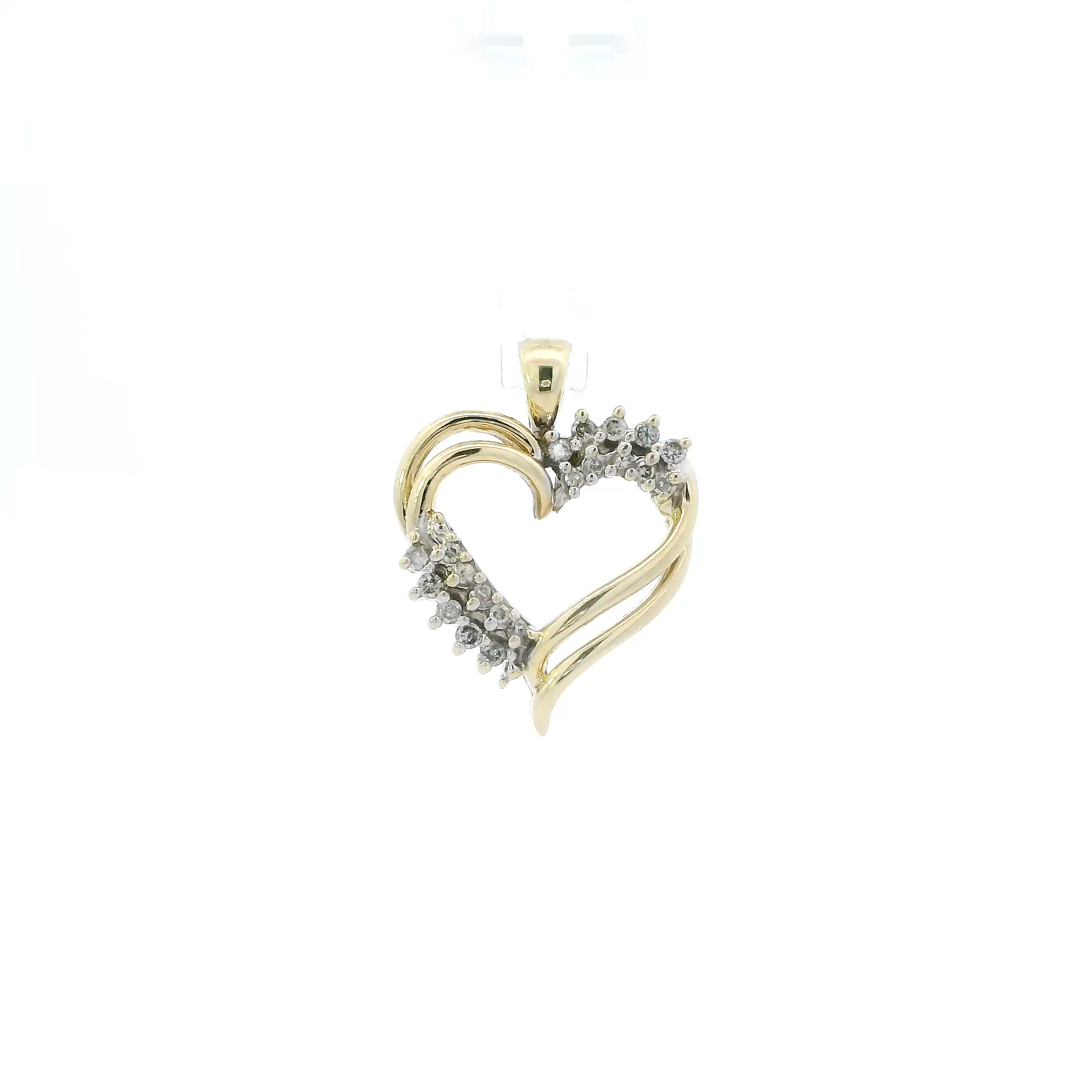 10K Yellow Gold Diamond Heart Pendant