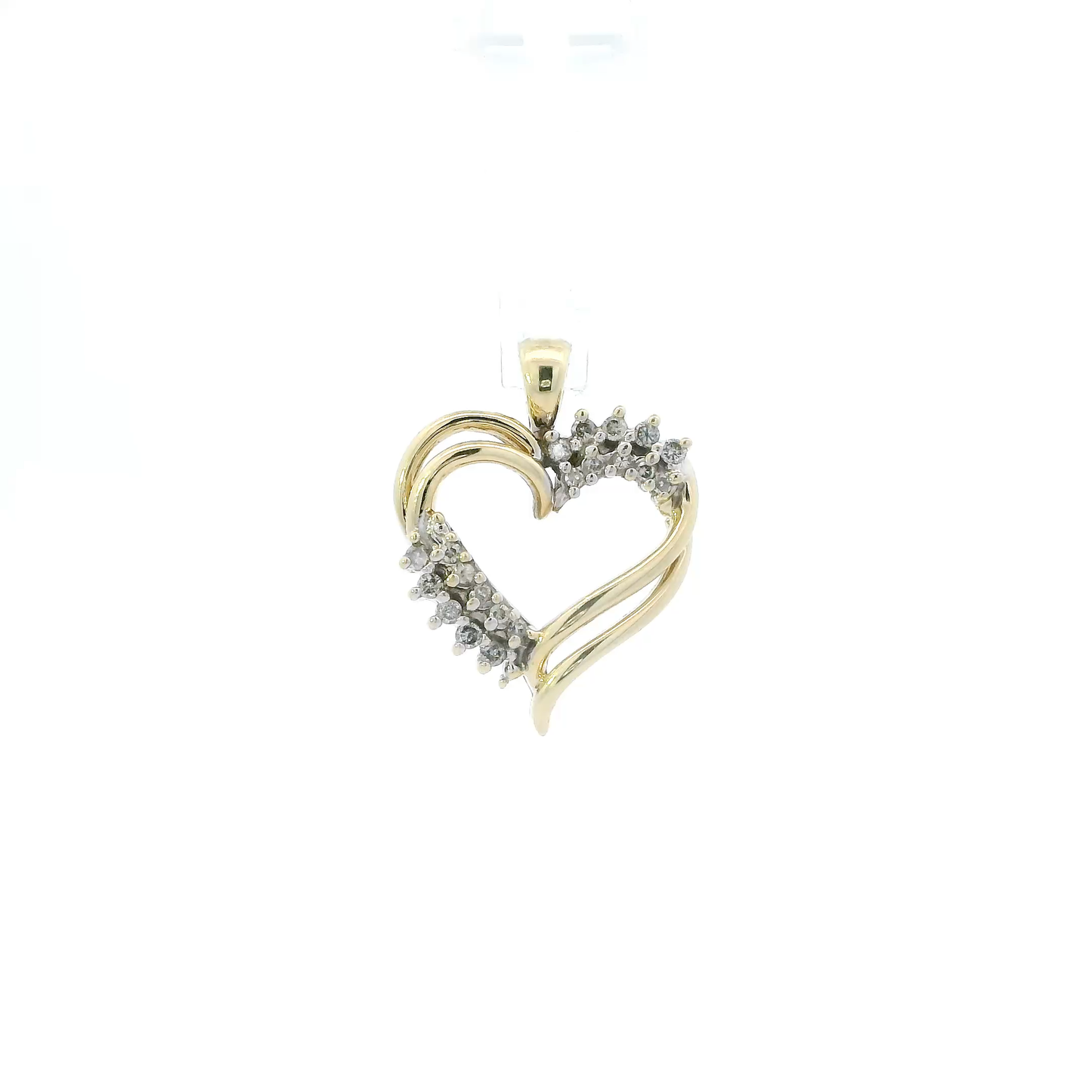 10K Yellow Gold Diamond Heart Pendant