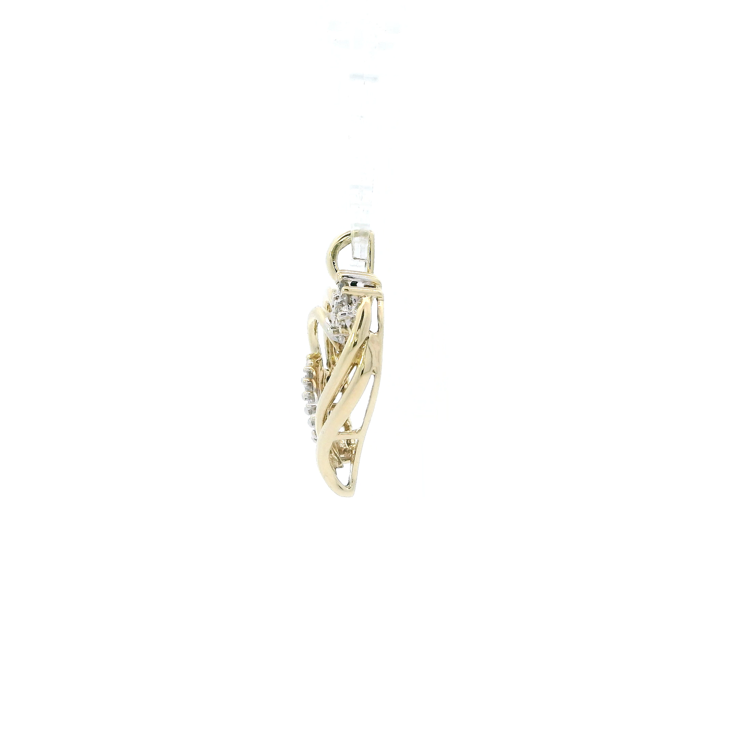 10K Yellow Gold Diamond Heart Pendant