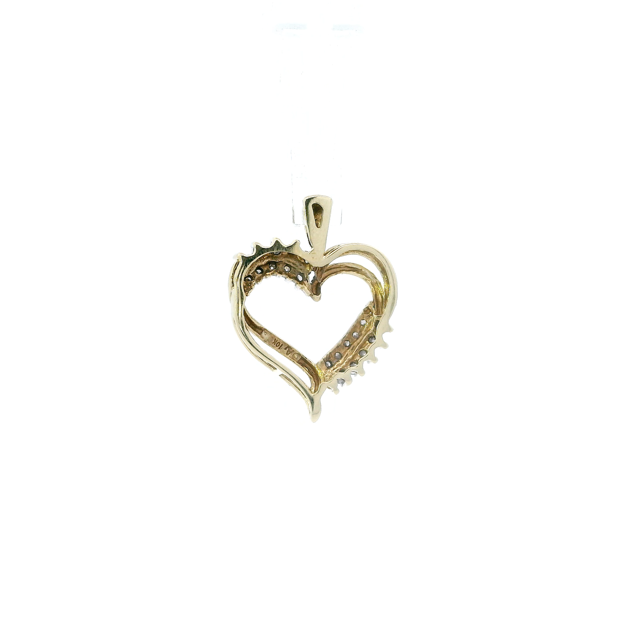 10K Yellow Gold Diamond Heart Pendant
