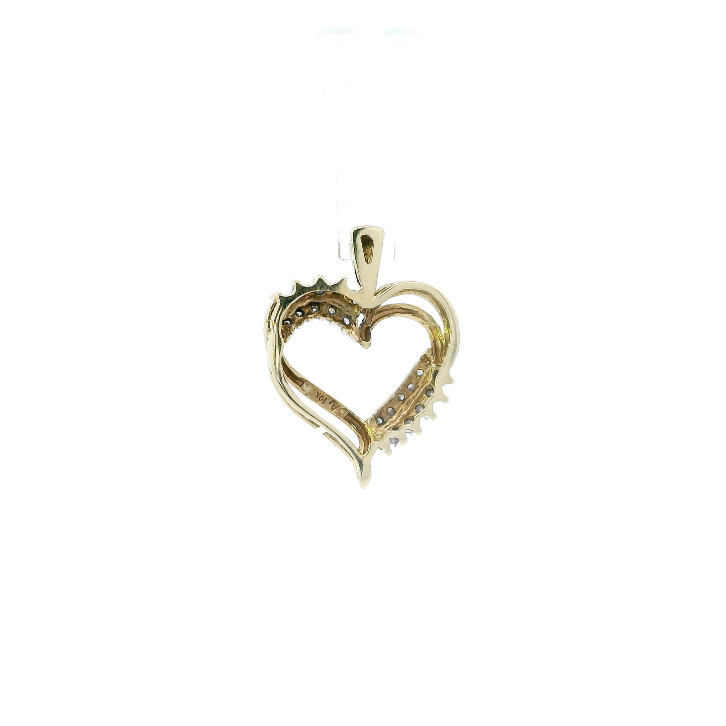 10K Yellow Gold Diamond Heart Pendant